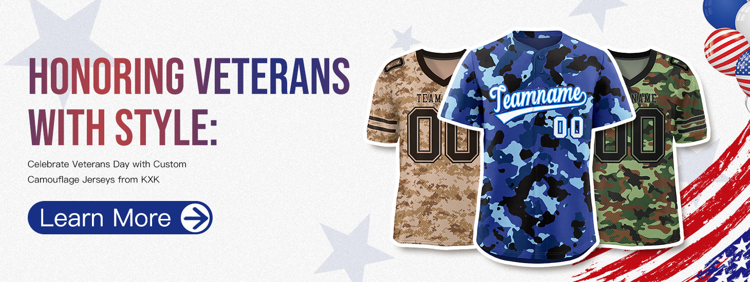 Honoring Veterans with Style: Celebrate Veterans Day with Custom Camouflage Jerseys from KXK