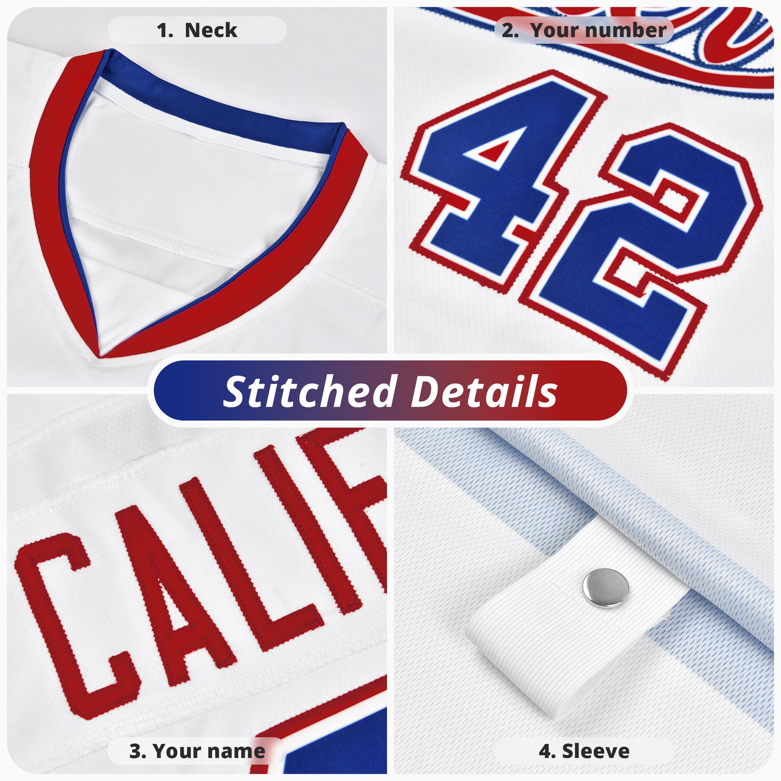 VV6L Custom GLACIER WOLVES HC White Hockey Jersey