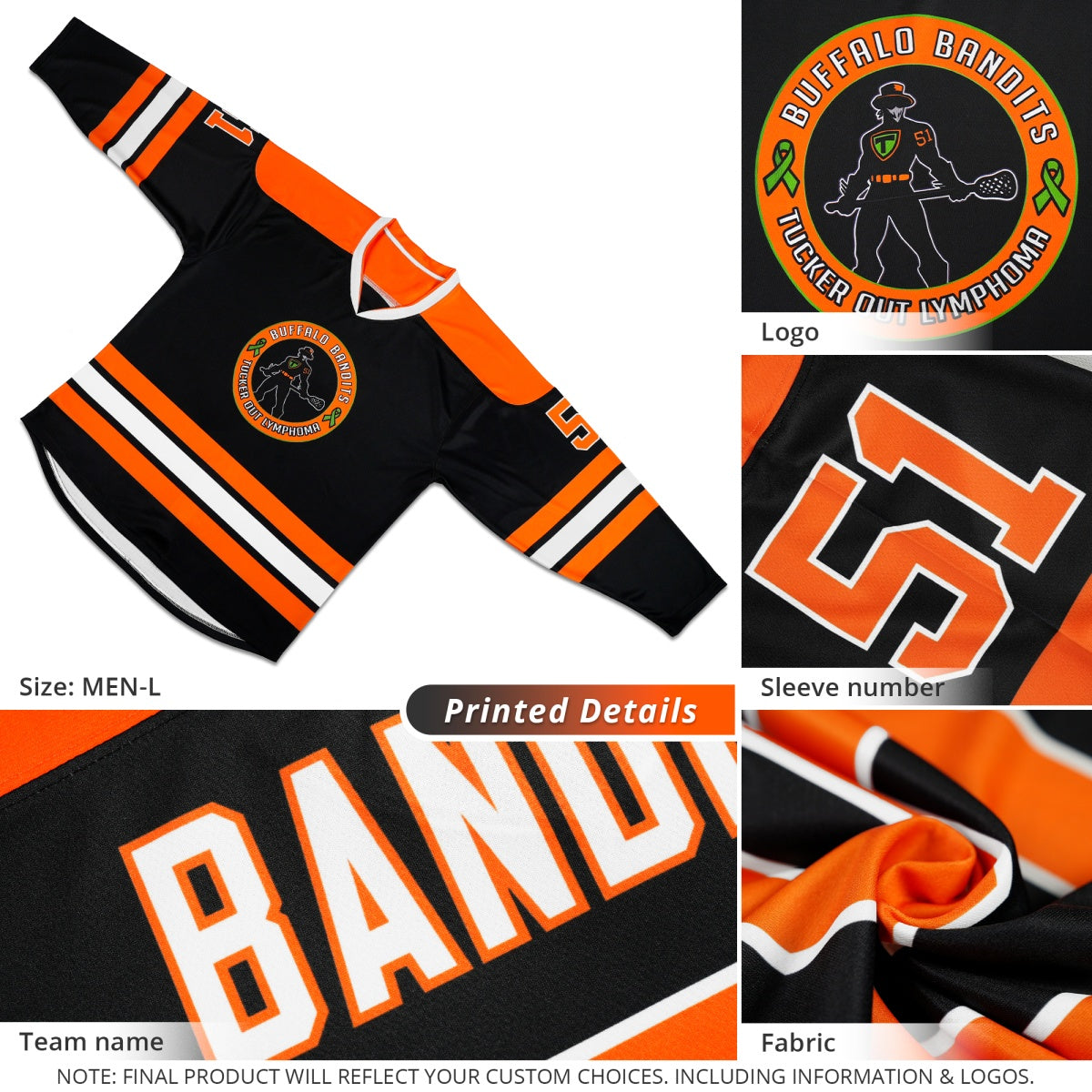 Custom Brown Dark Orange Cream Gradient Fashion Halloween Stretch Fabric Hockey Jersey| KXKSHOP