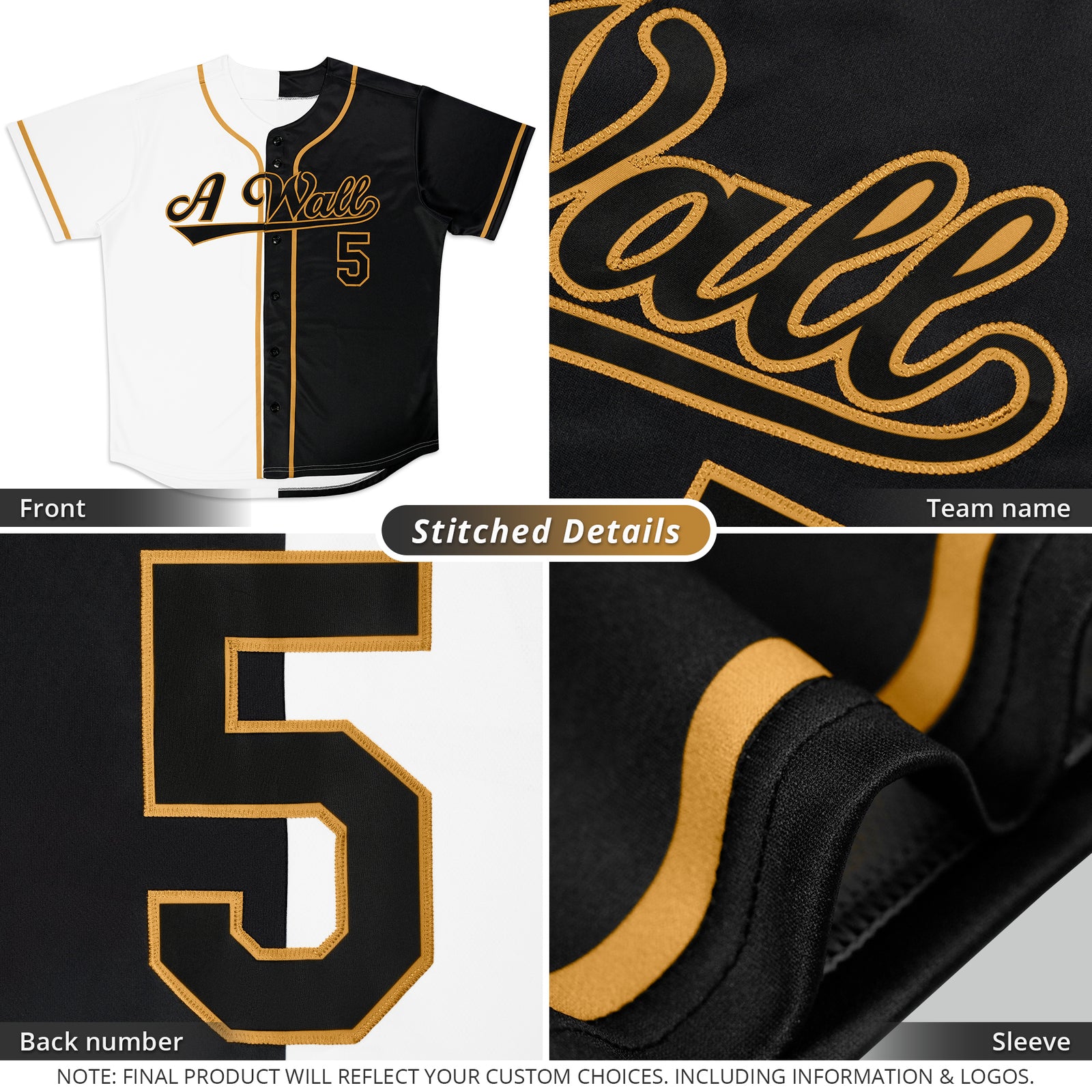 Custom Split Button Down Baseball Jersey Personalized Team Sports Uniform for Adults/Youth