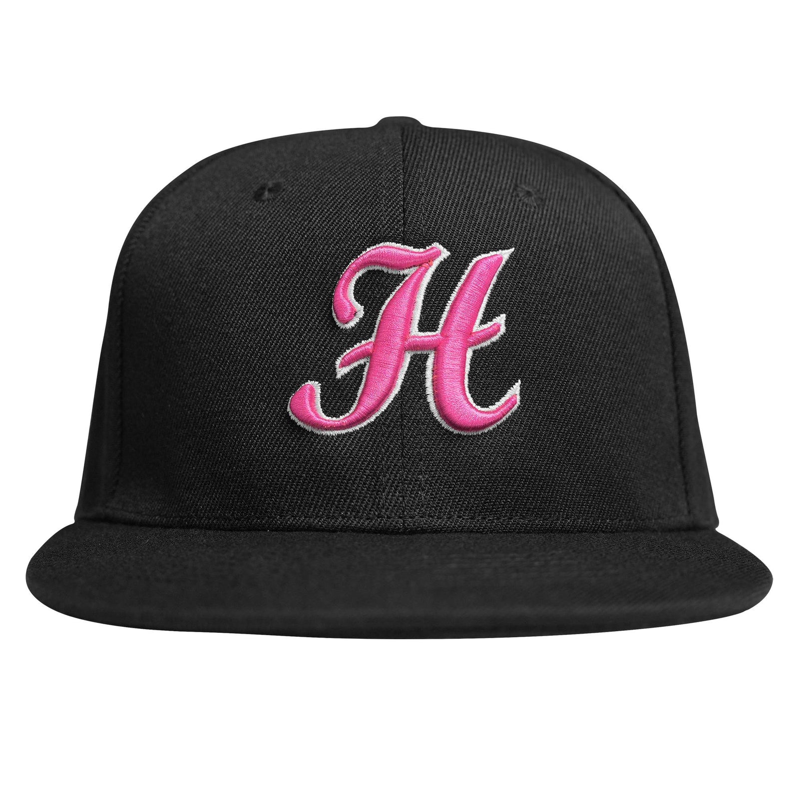 Custom White 3D Puff Embroidery Flat Embroidery Flat Eaves Sport Baseball Cap Design for Men/Women/Youth-Black