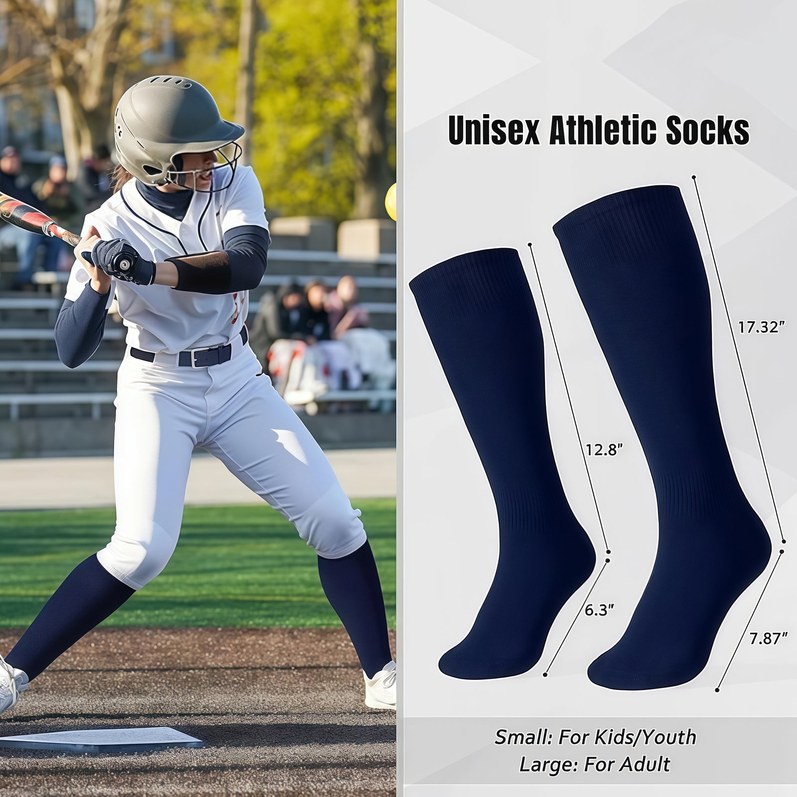 Classic Sports Multi-Sport Athletic Unisx Baseball Socks