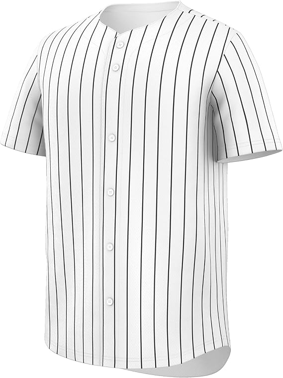 White Black Stripe Fashion Authentic Baseball Jersey For Men Team Sports |Custom Name & Number | Durable Breathable | KXKSHOP