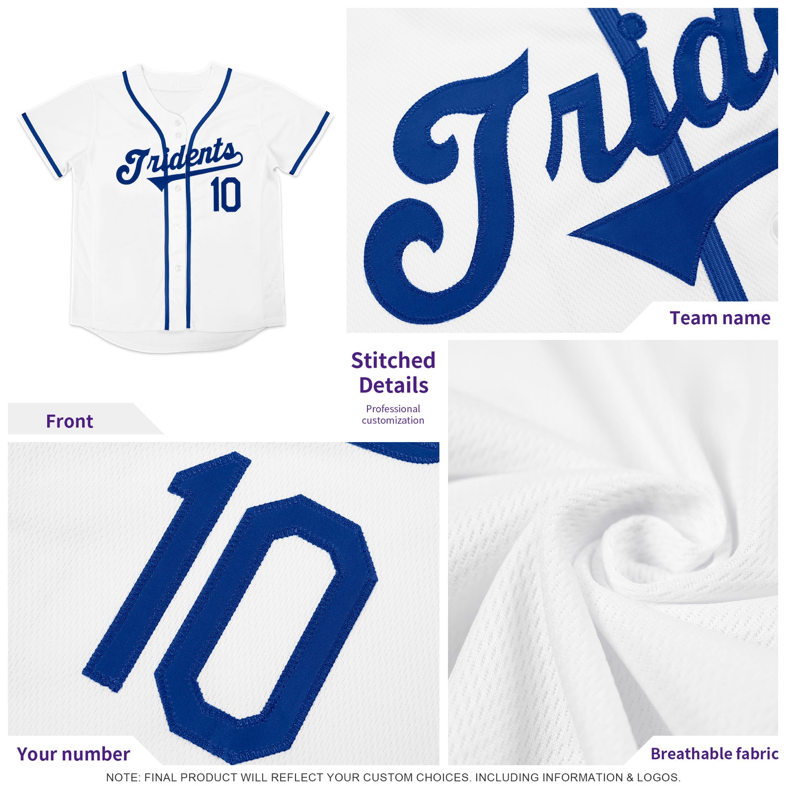 Custom Royal Team Classic Style Authentic Baseball Jersey