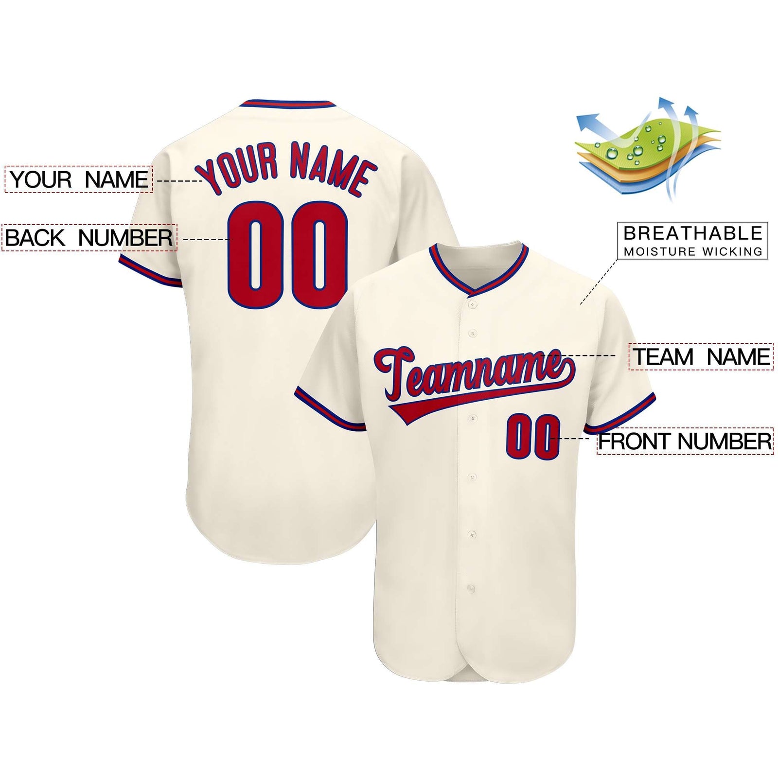 Custom Cream Team Classic Style Authentic Baseball Jersey