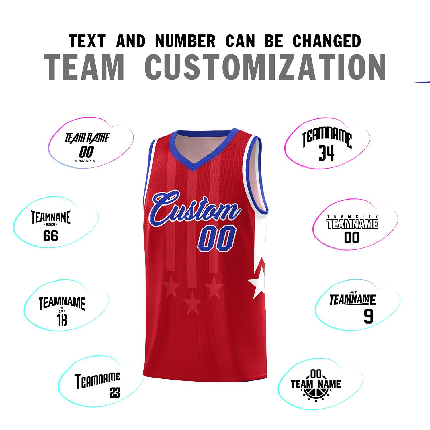 Custom Pink Royal and White Gradient Star Graffiti Pattern Sports Uniform Basketball Jersey