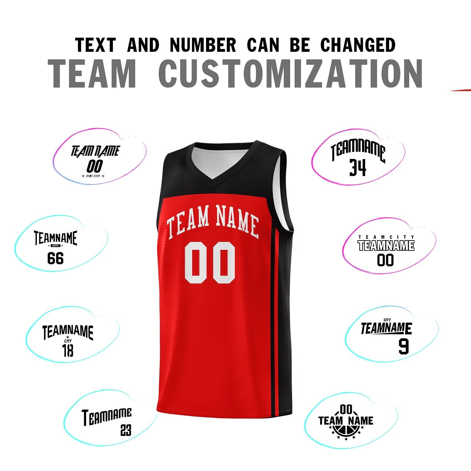 Custom Red Black Classic Sets Sports Uniform Basketball Jersey
