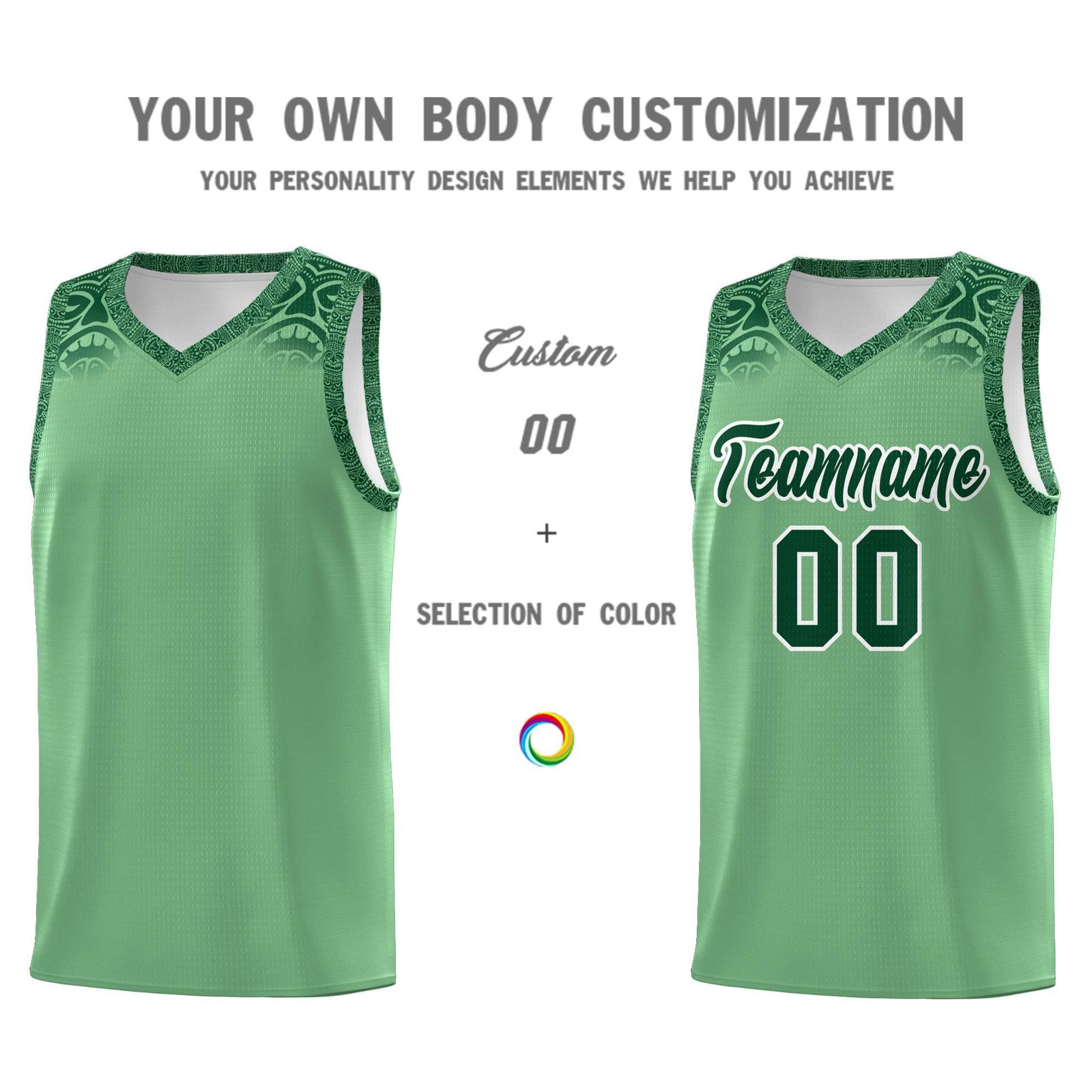 Custom Green Green Personalized Indians Print Sets Sports Uniform Basketball Jersey