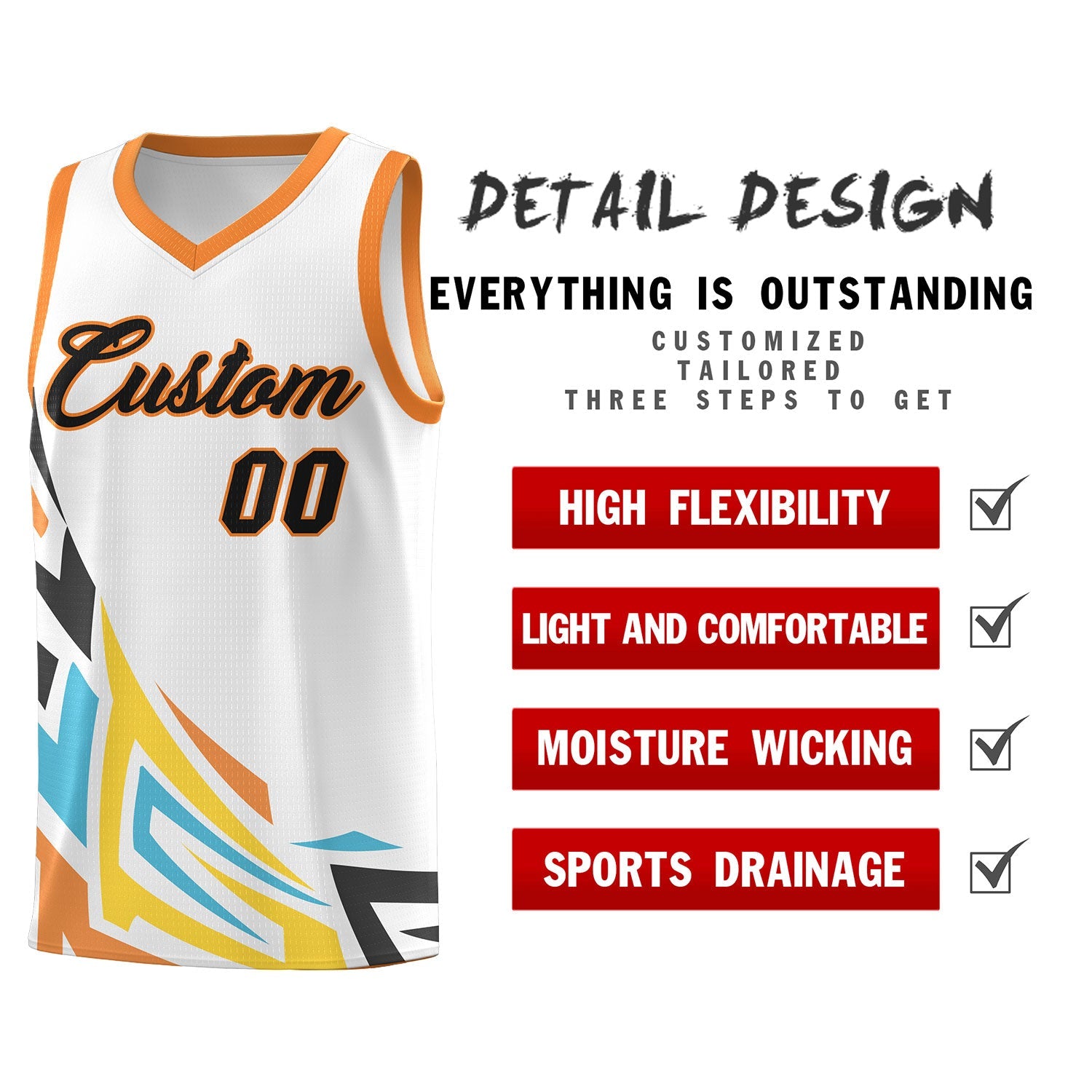 Custom White Gradient Graffiti Pattern Sports Uniform Basketball Jersey