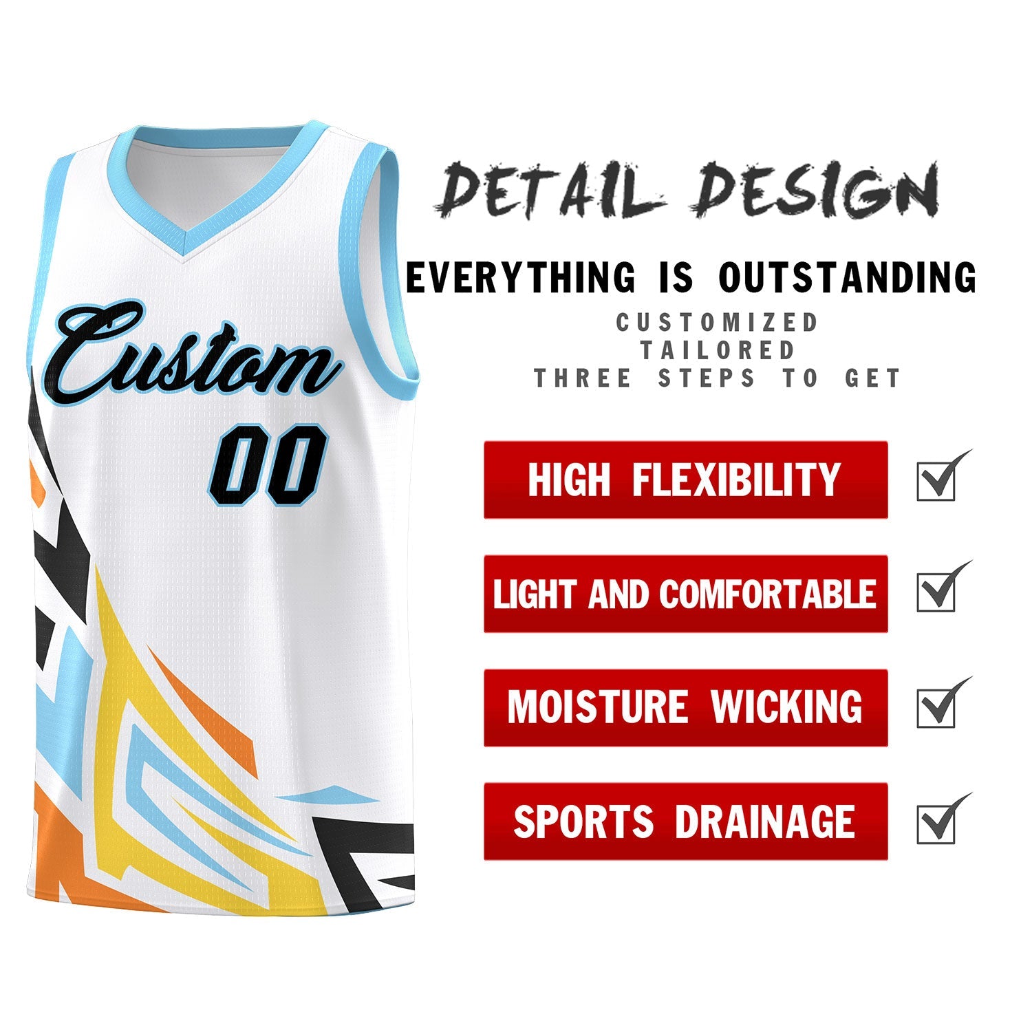 Custom White Gradient Graffiti Pattern Sports Uniform Basketball Jersey