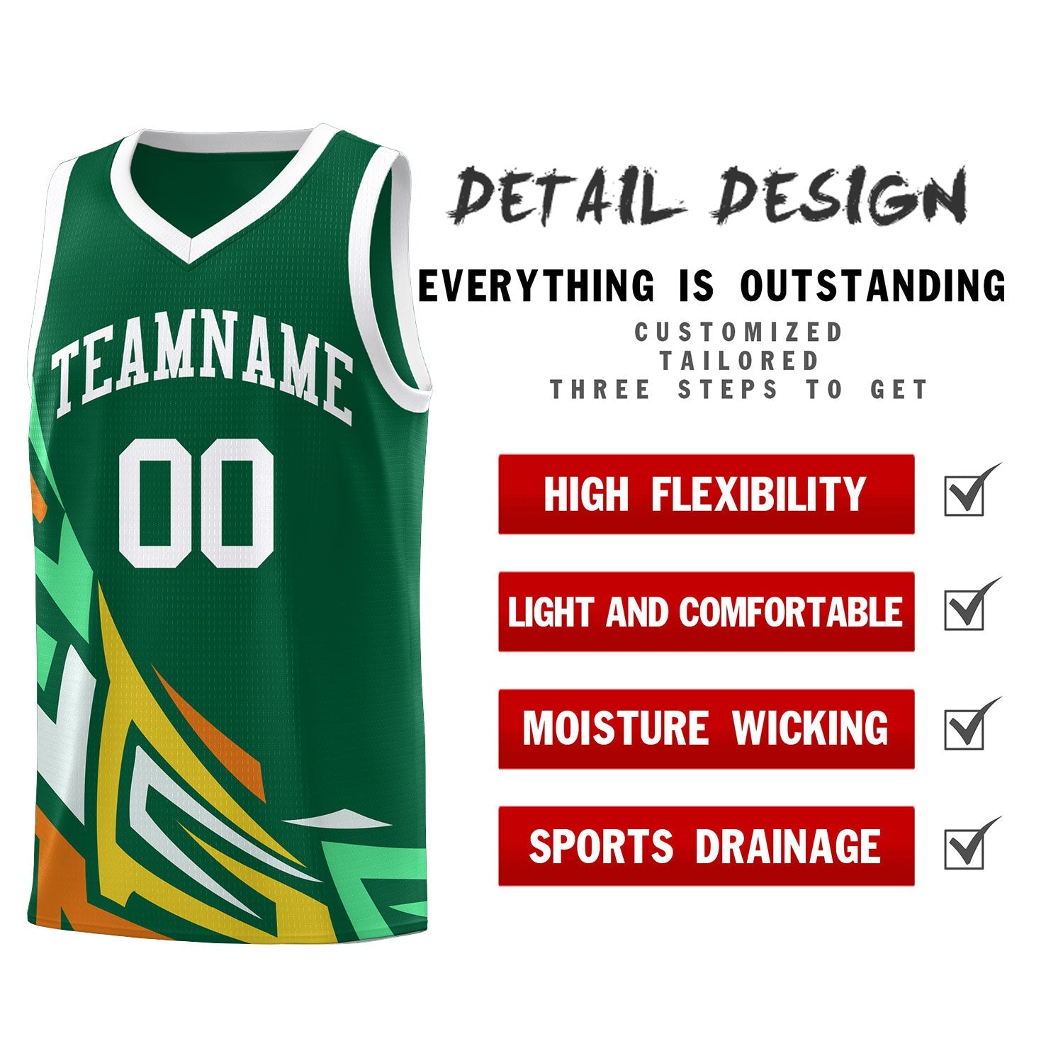 Custom Kelly Green Gradient Graffiti Pattern Sports Uniform Basketball Jersey