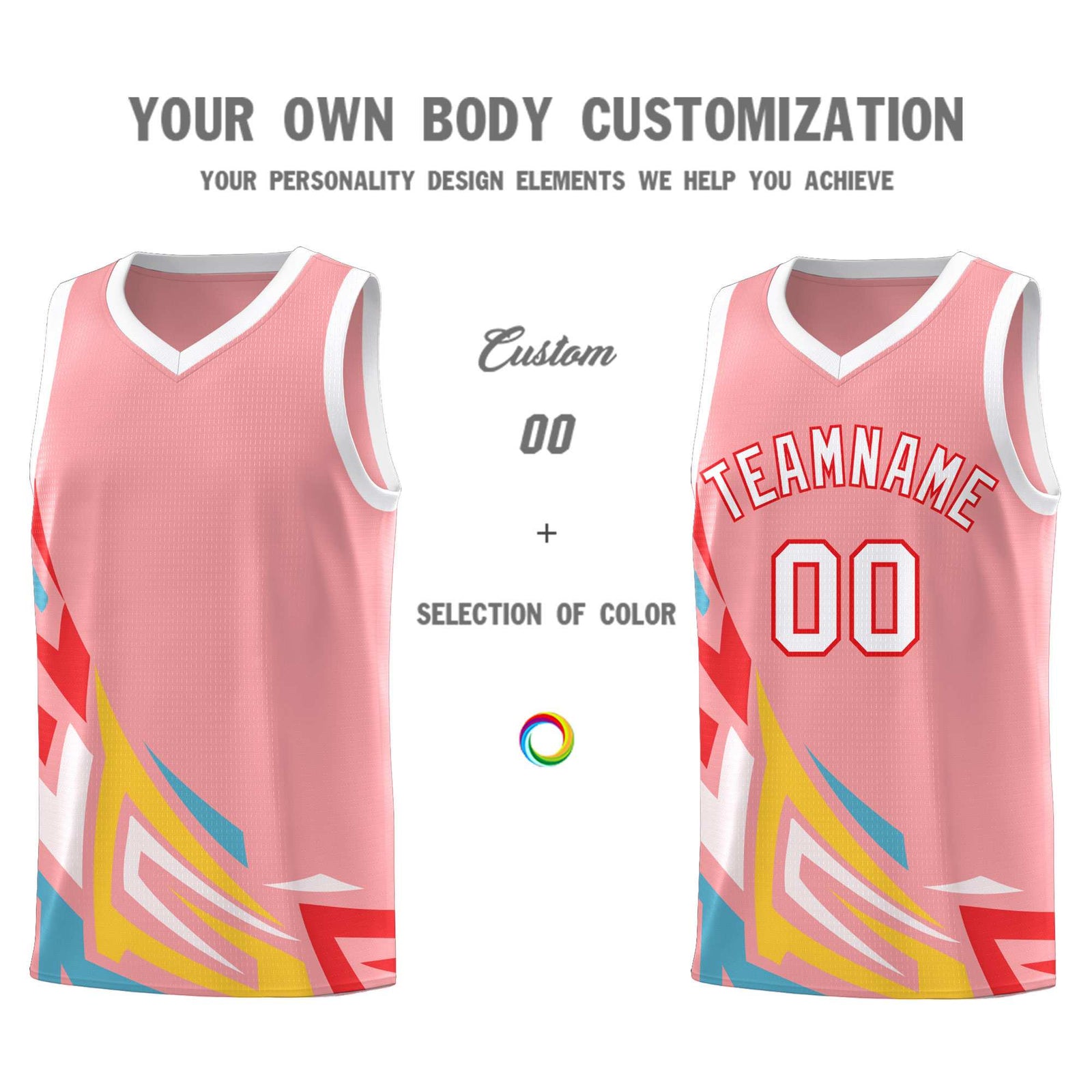 Custom Light Pink Gradient Graffiti Pattern Sports Uniform Basketball Jersey