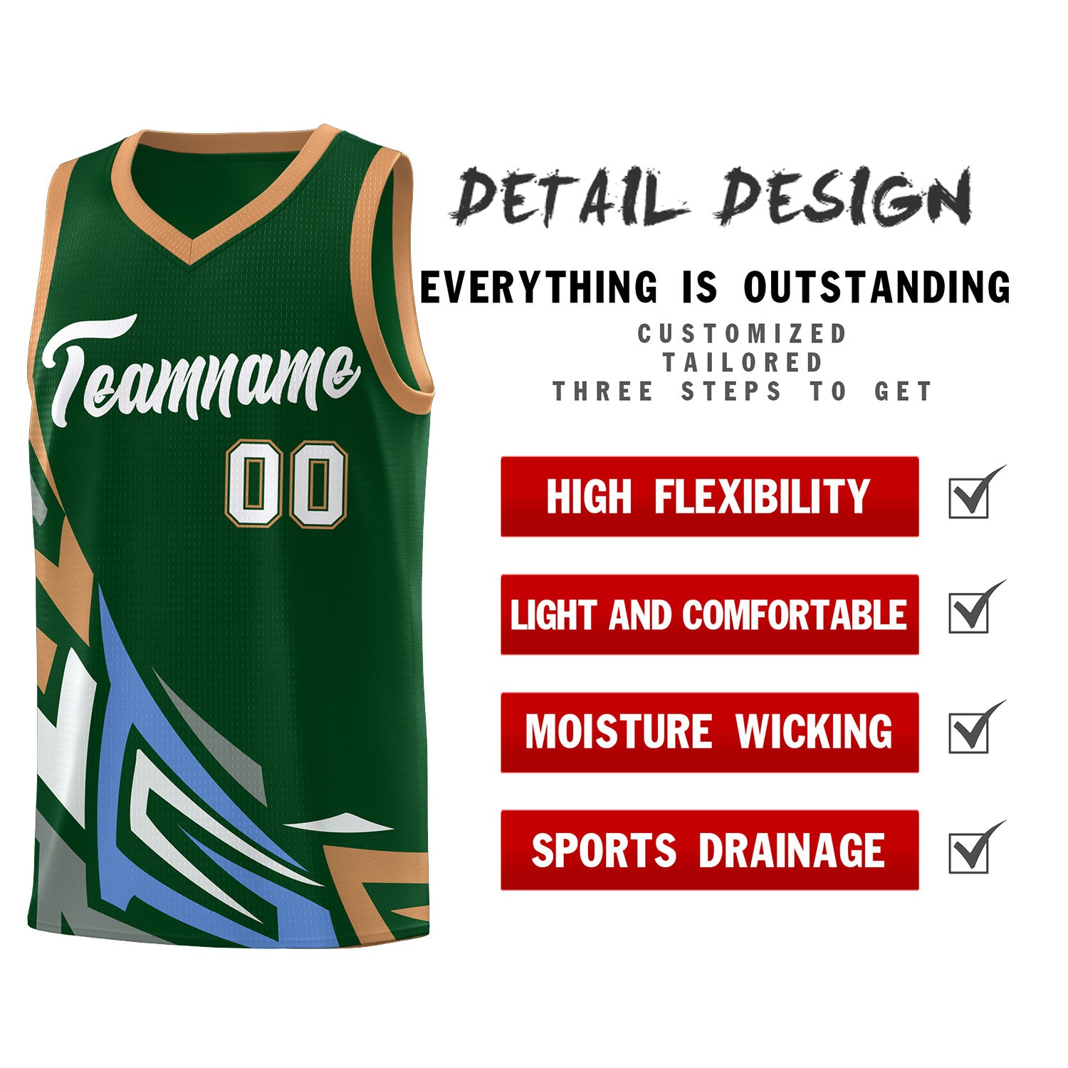 Custom Green Gradient Graffiti Pattern Sports Uniform Basketball Jersey