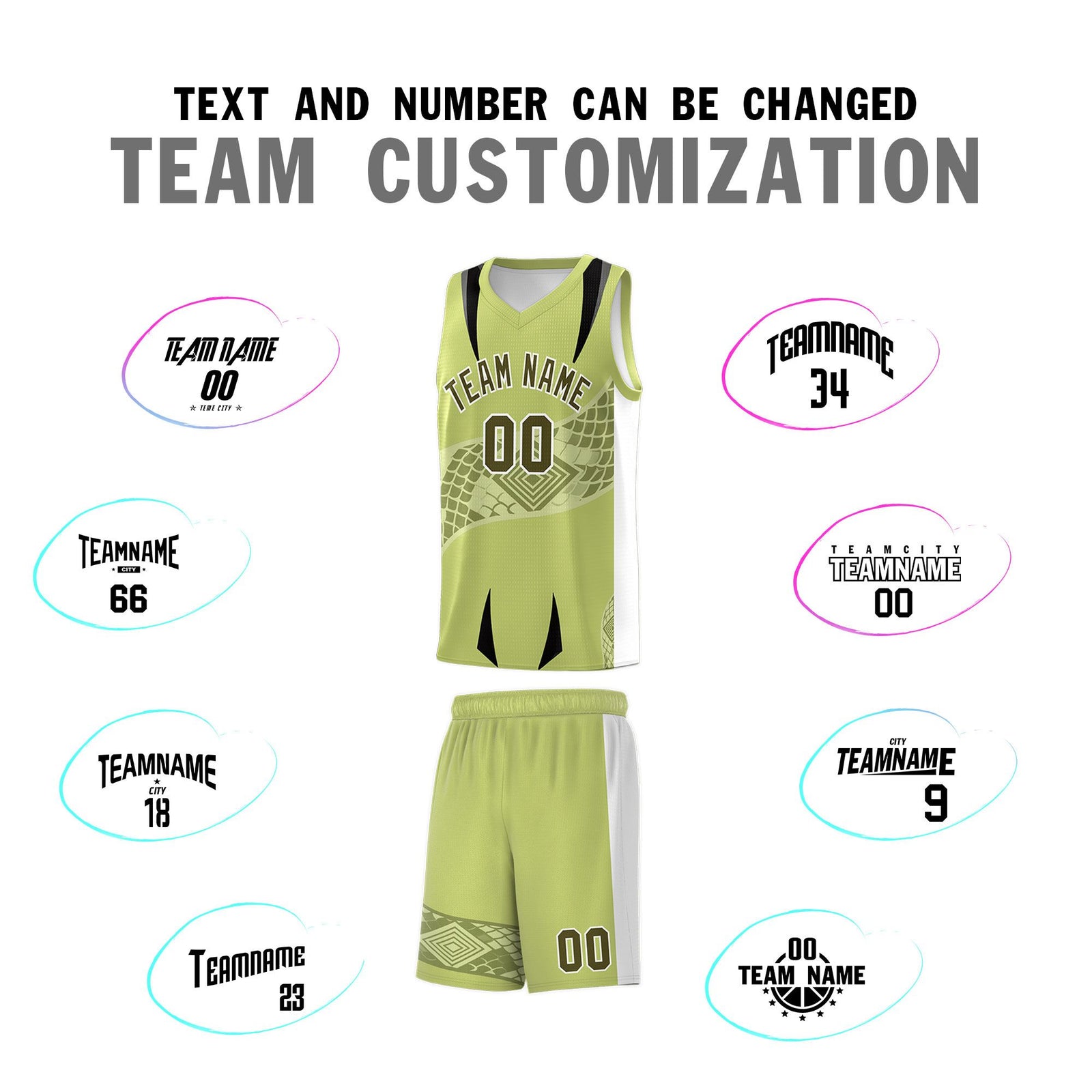 Custom Champagne White Snake Scale Venomous Fang for Clubs Graffiti Pattern Basketball Suit Jersey