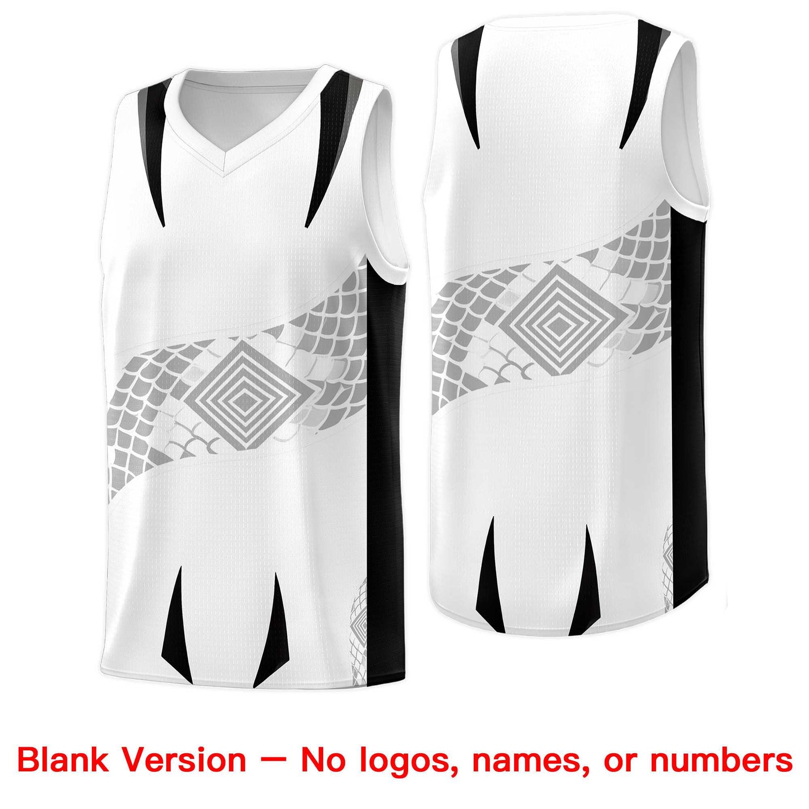 Custom White Black Snake Scale Venomous Fang for Leagues Graffiti Pattern Basketball Suit Jersey