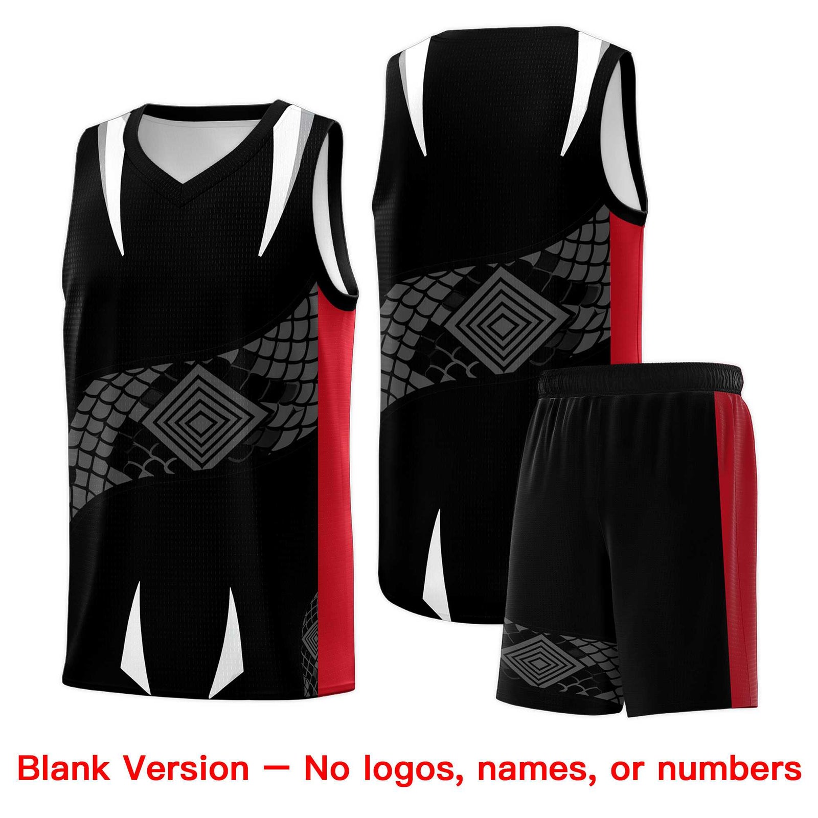 Custom White Black Snake Scale Venomous Fang for Leagues Graffiti Pattern Basketball Suit Jersey