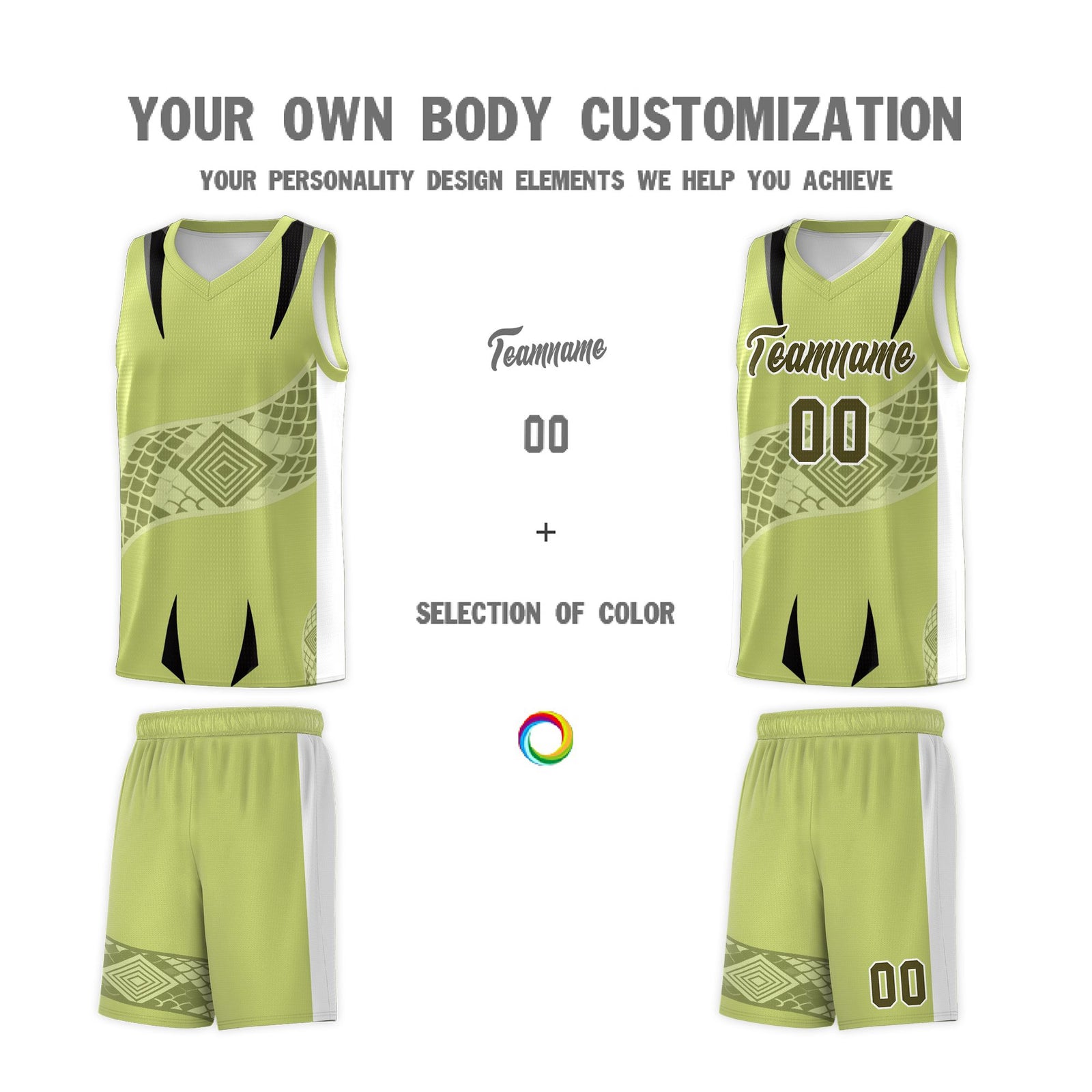 Custom Champagne White Snake Scale Venomous Fang for Clubs Graffiti Pattern Basketball Suit Jersey