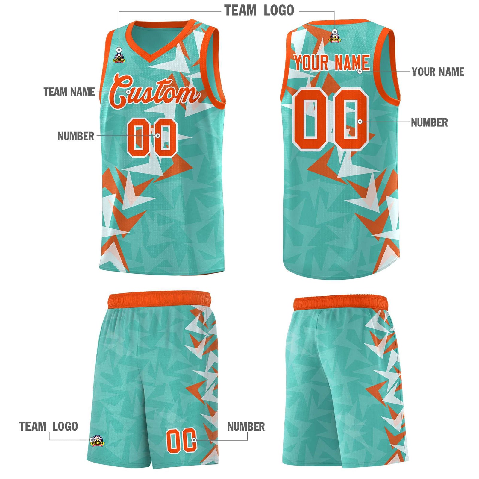 Custom Bright Green Boomerang Pattern Sets Basketball Jersey