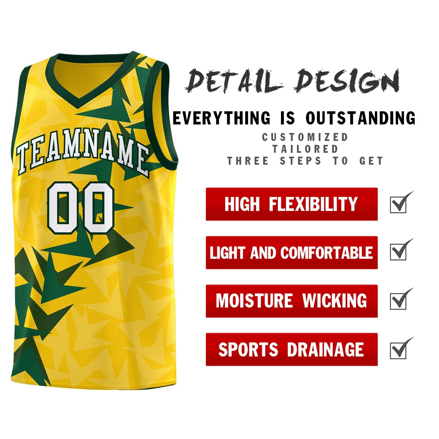 Custom Gold Boomerang Pattern Sets Basketball Jersey