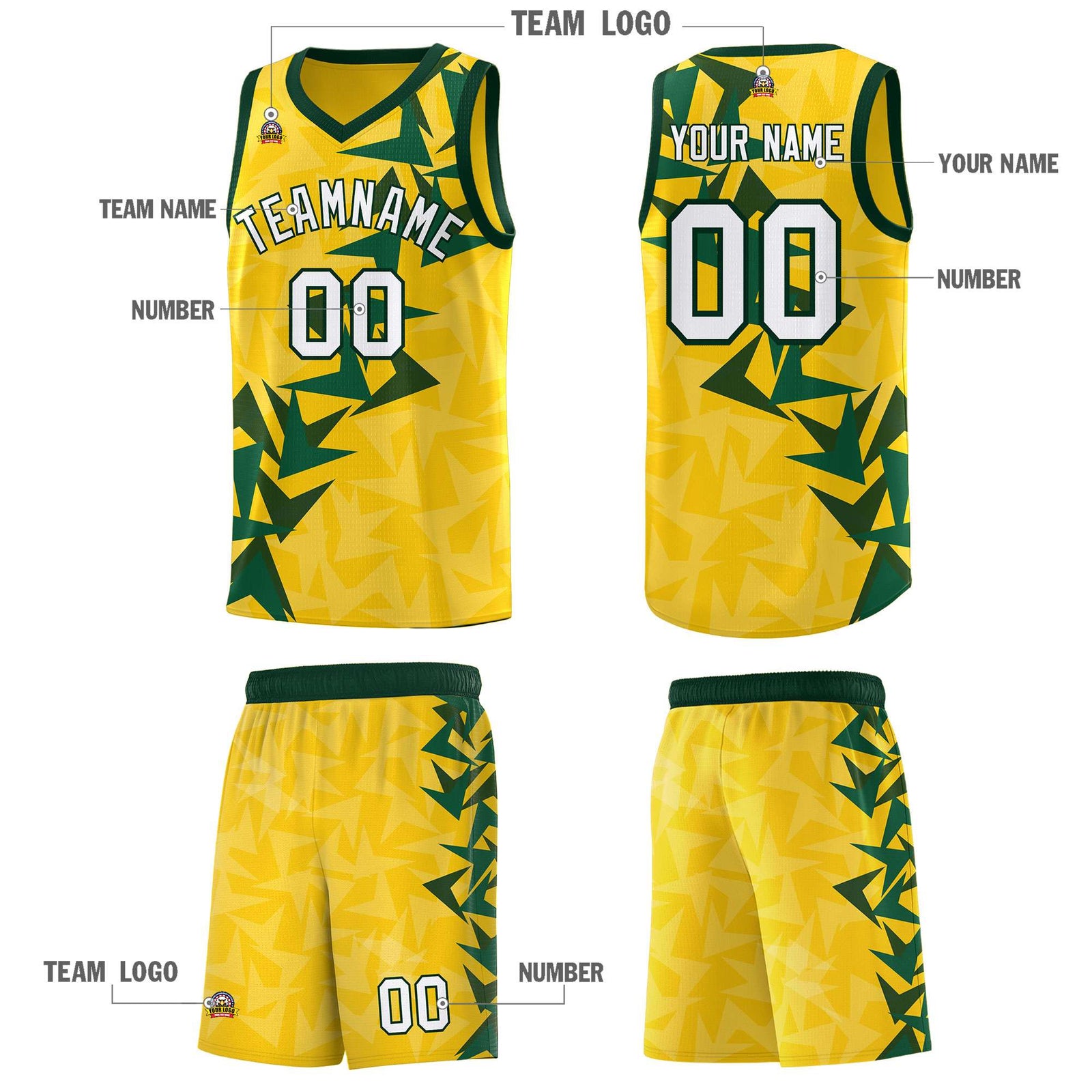 Custom Gold Boomerang Pattern Sets Basketball Jersey