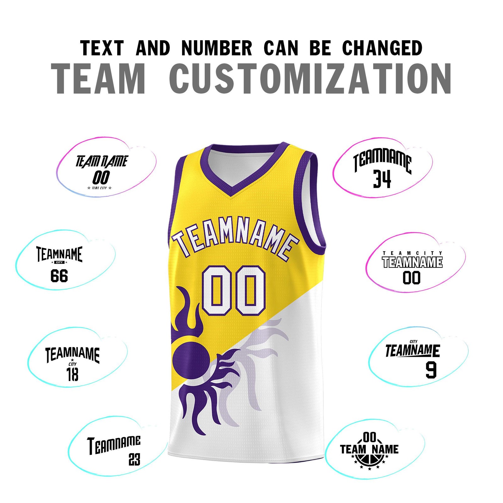Custom Youth Basketball Jerseys - Gold White Radiant Sun Design Two Tone Uniforms