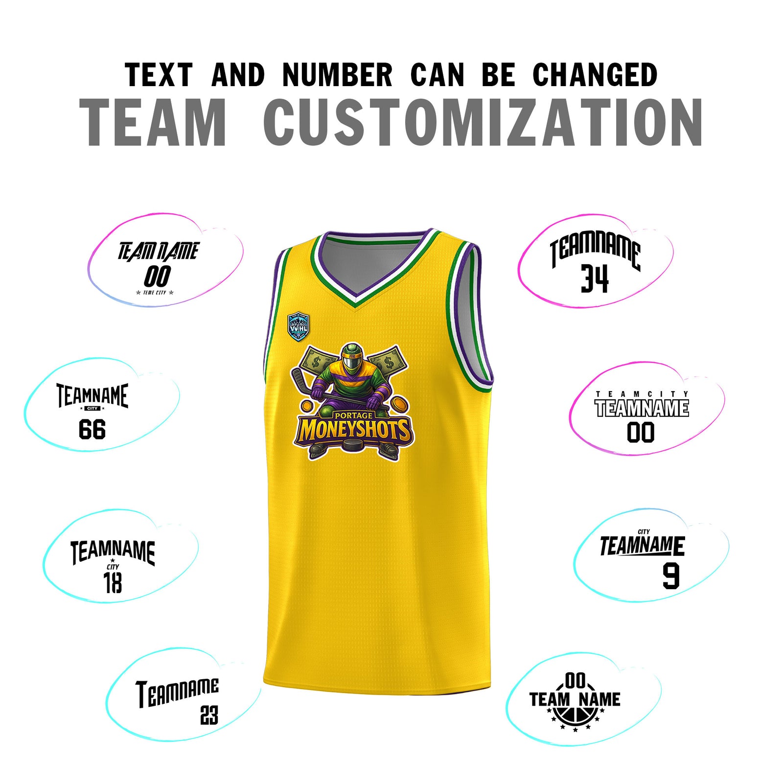 VVHL Gold S7-Portage-Moneyshots-1 Tops Basketball Jersey