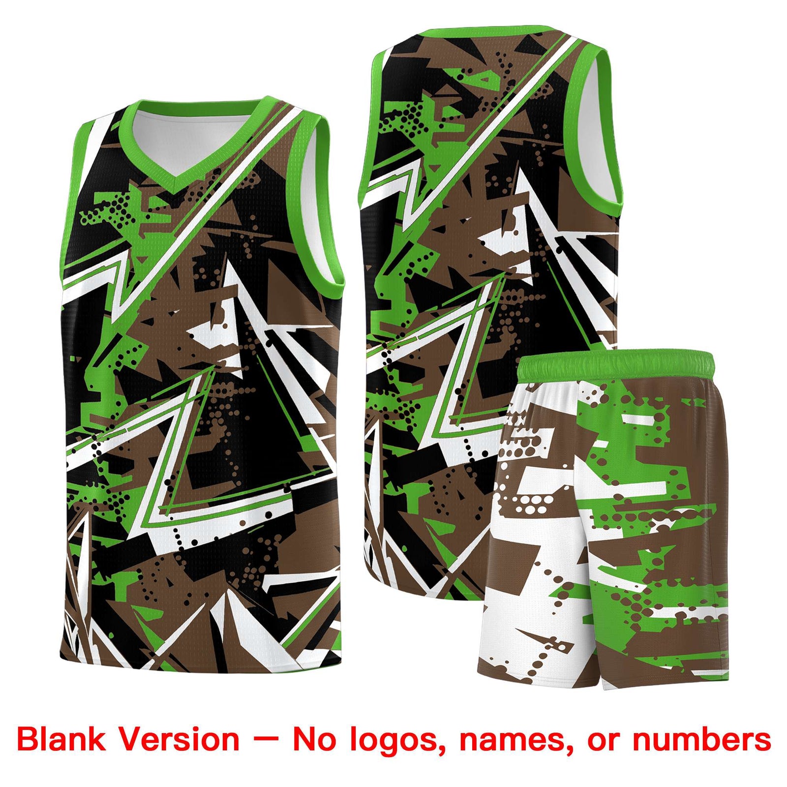 Custom Youth Basketball Jerseys Light Brown Light Green Abstract Graffiti Personalized Street Style Uniform