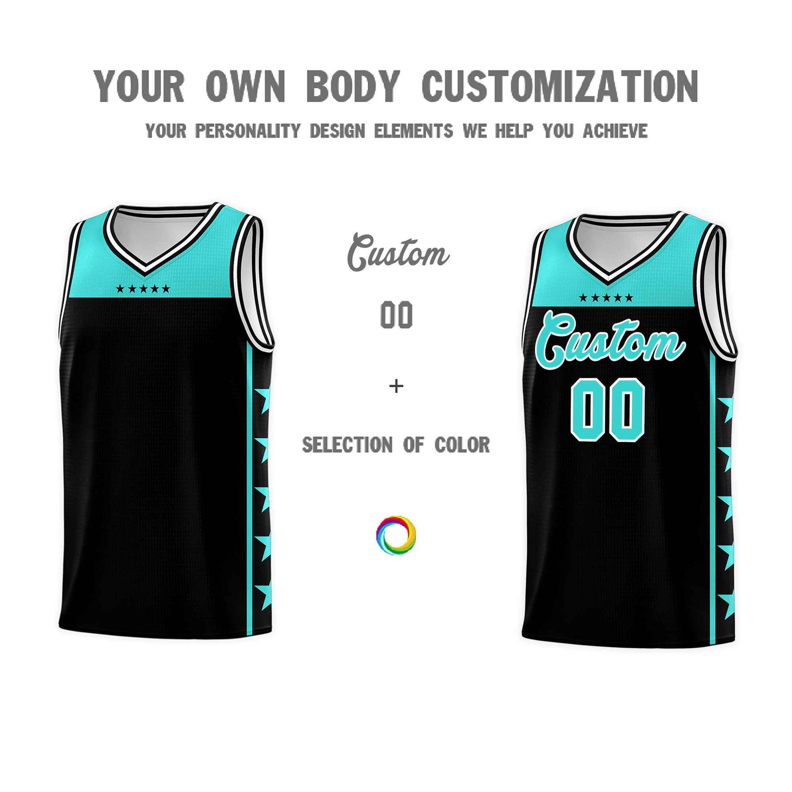 Custom Black Bright Green Color Block Sets Sports Uniform Basketball Jersey