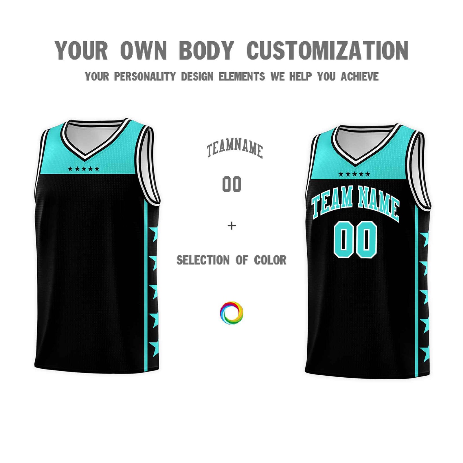 Custom Black Bright Green Color Block Sets Sports Uniform Basketball Jersey