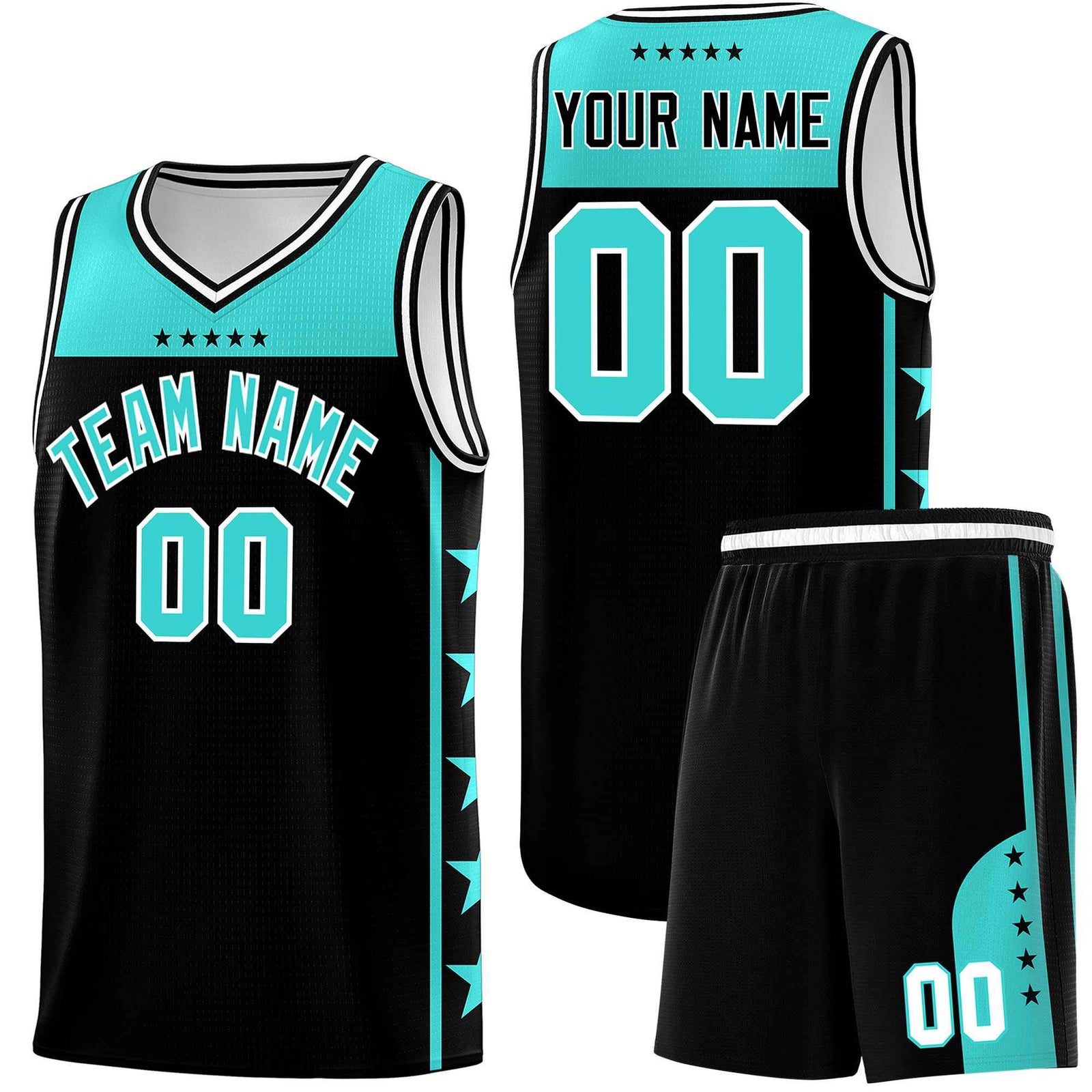 Custom Black Bright Green Color Block Sets Sports Uniform Basketball Jersey