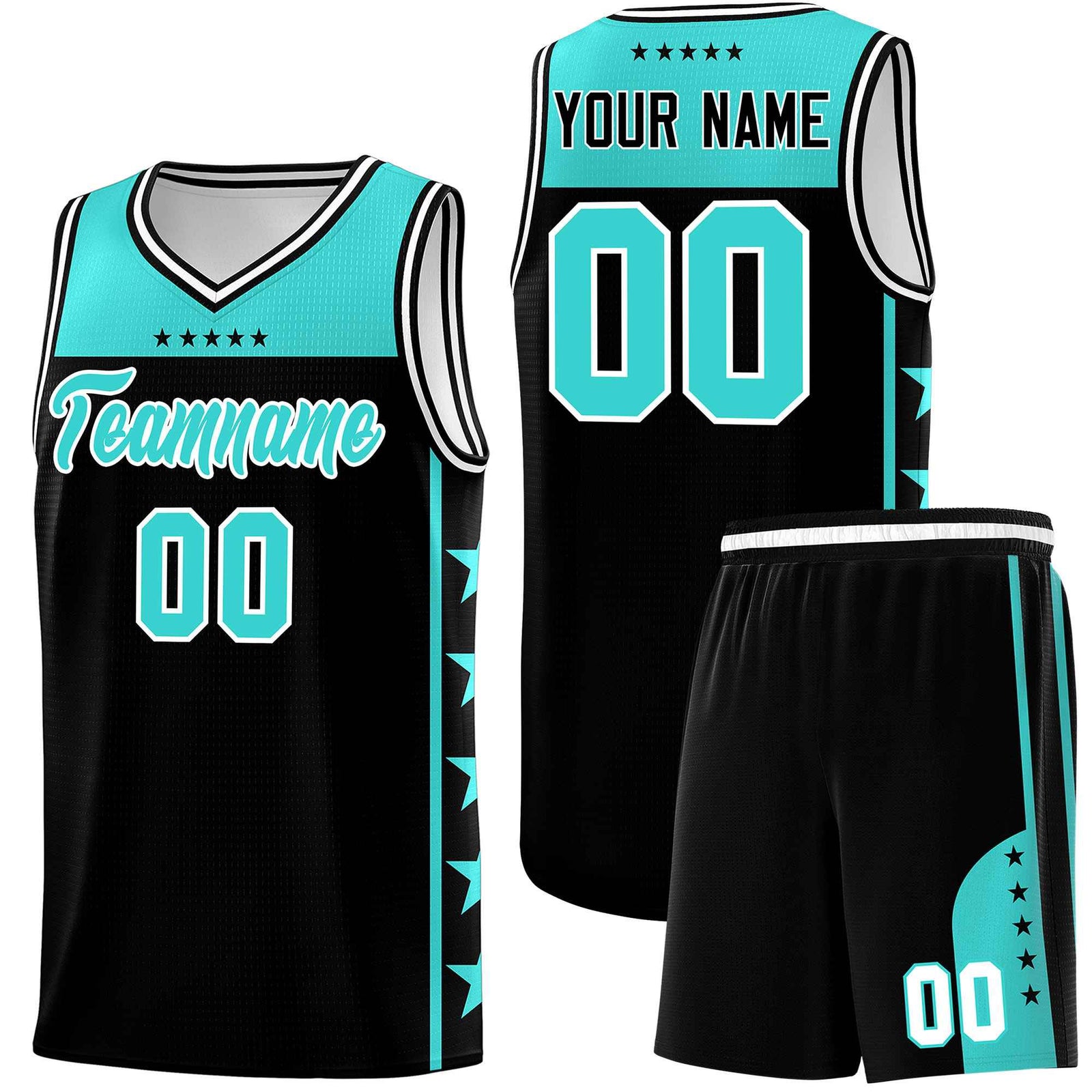 Custom Black Bright Green Color Block Sets Sports Uniform Basketball Jersey