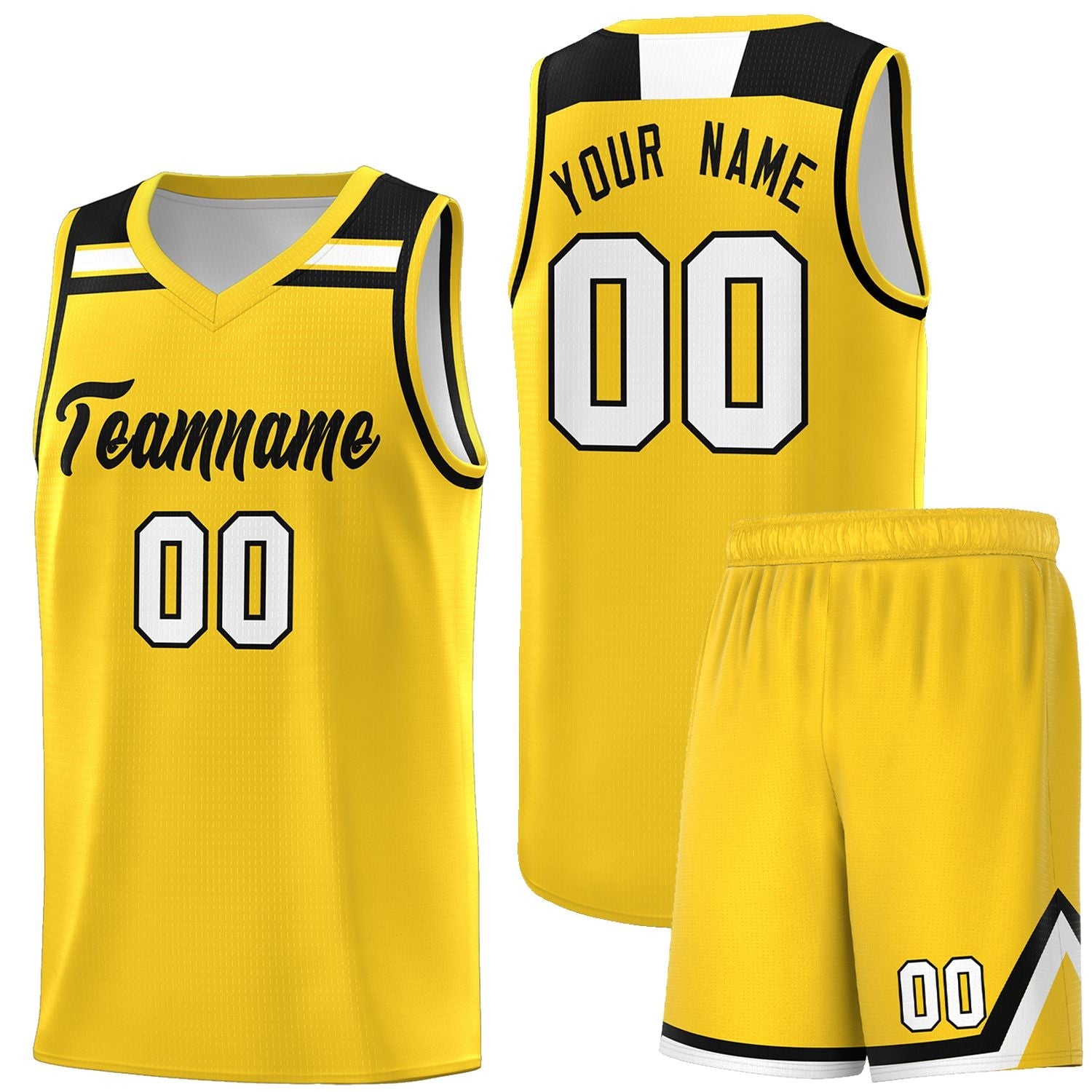 Custom Gold Black-White Classic Sports Uniform Basketball Jersey