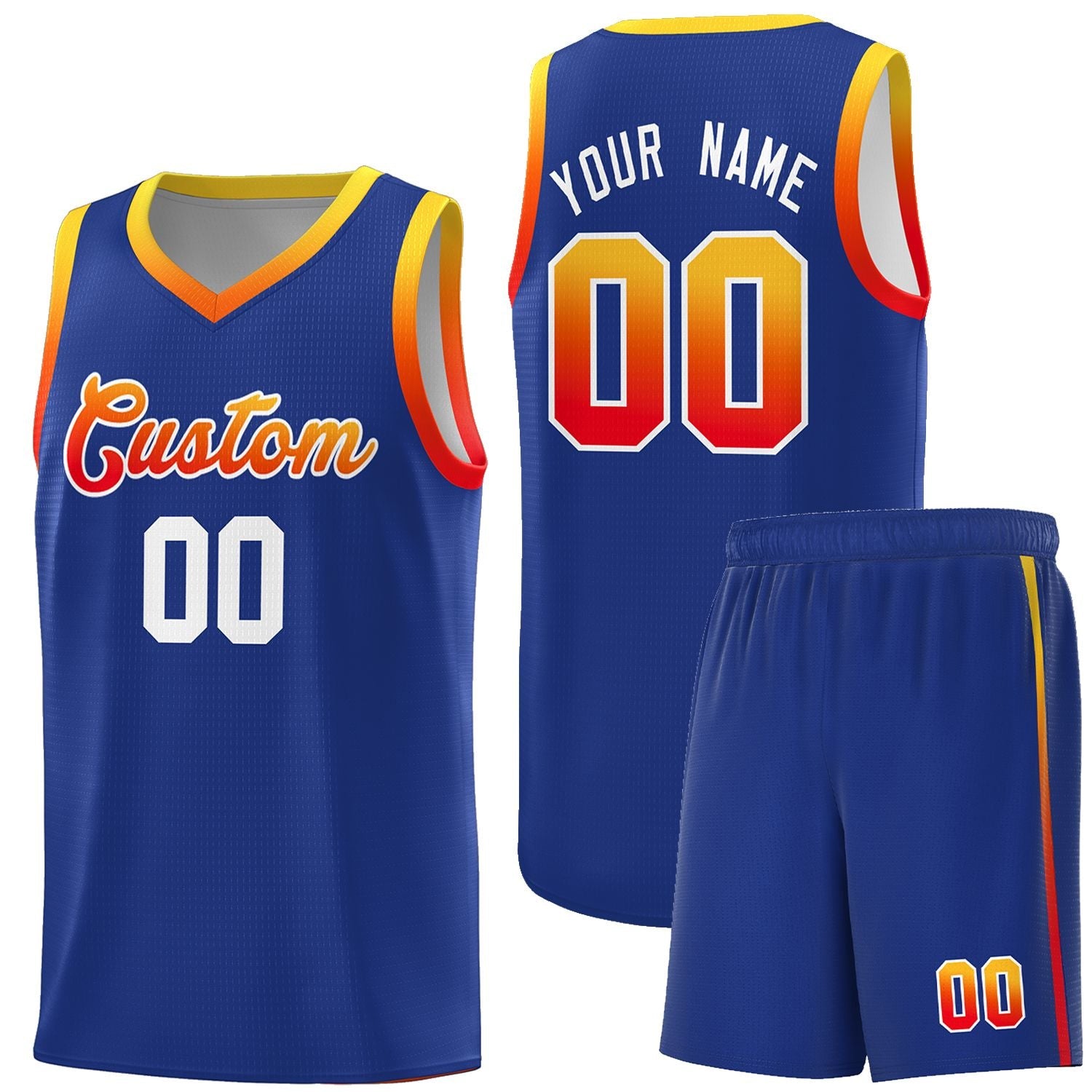 Custom Basketball Uniform Royal Personalized Gradient Font Sports Uniform Basketball Jersey | KXKSHOP