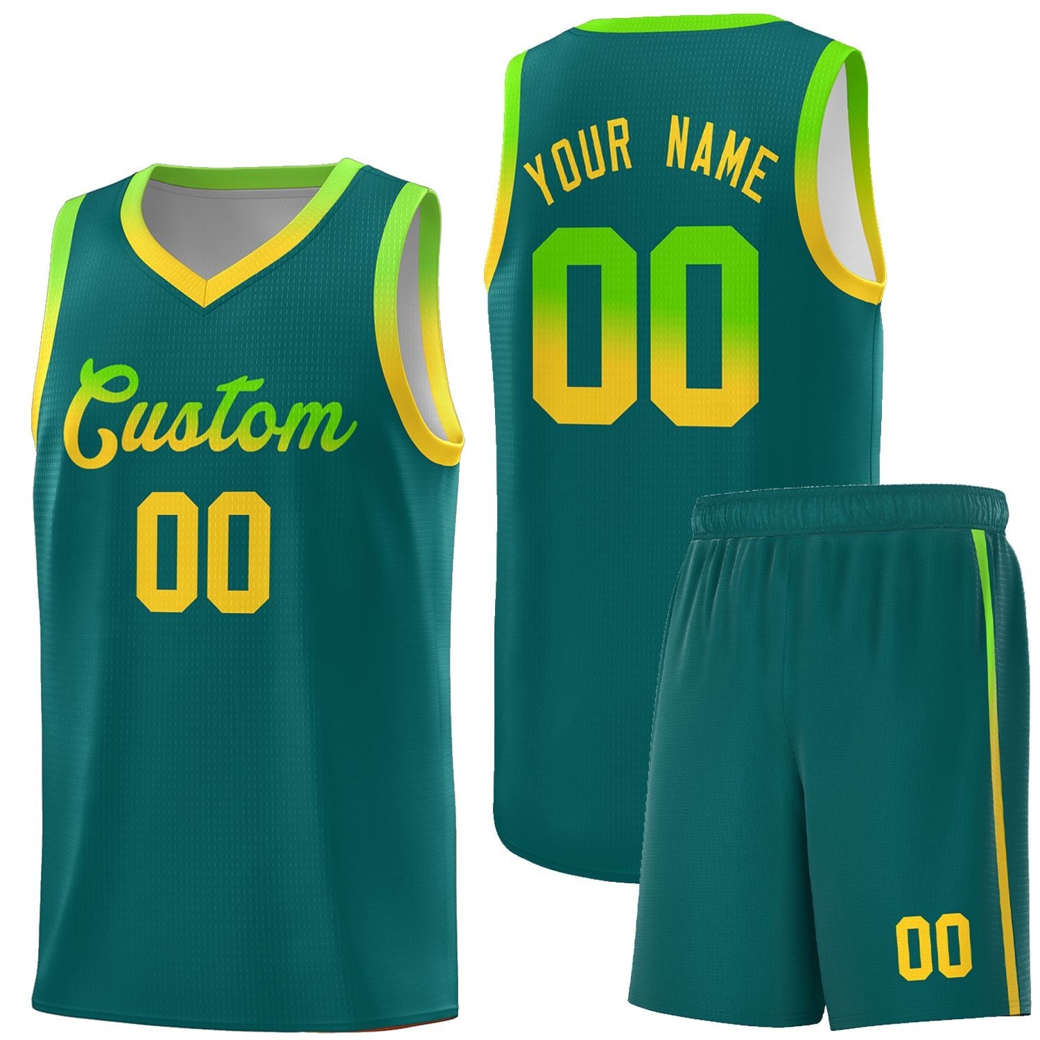 Custom Basketball Uniform Aqua Personalized Gradient Font Sports Uniform Basketball Jersey | KXKSHOP