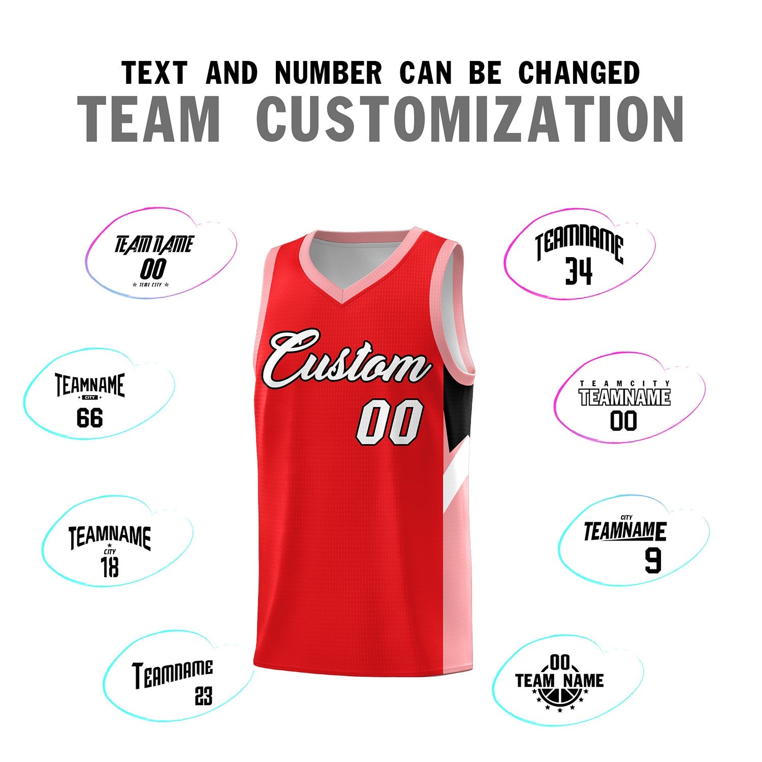 Custom Red Orange Side Design Sets Sports Uniform Basketball Jersey
