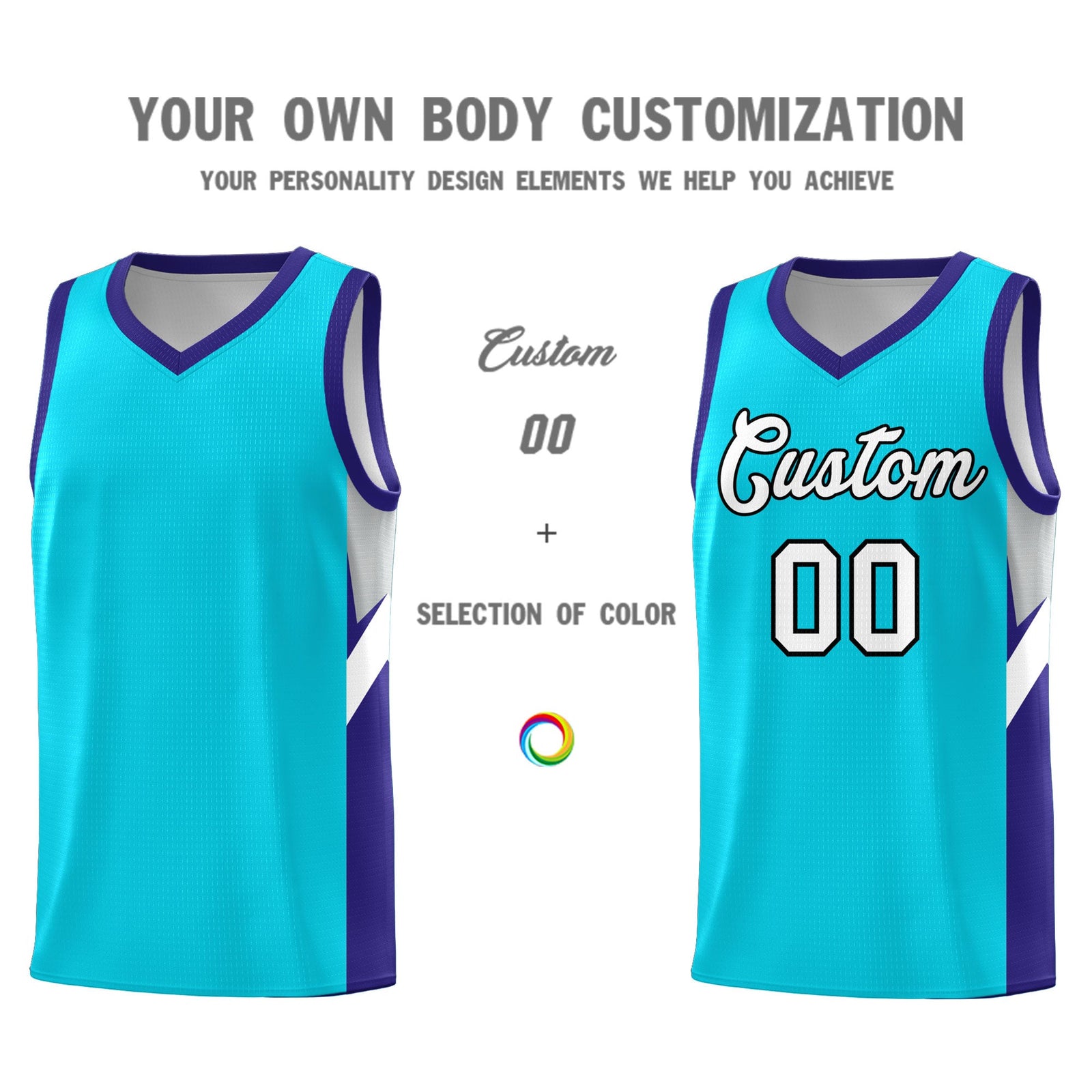 Custom Sky Blue Royal Side Design Sets Sports Uniform Basketball Jersey