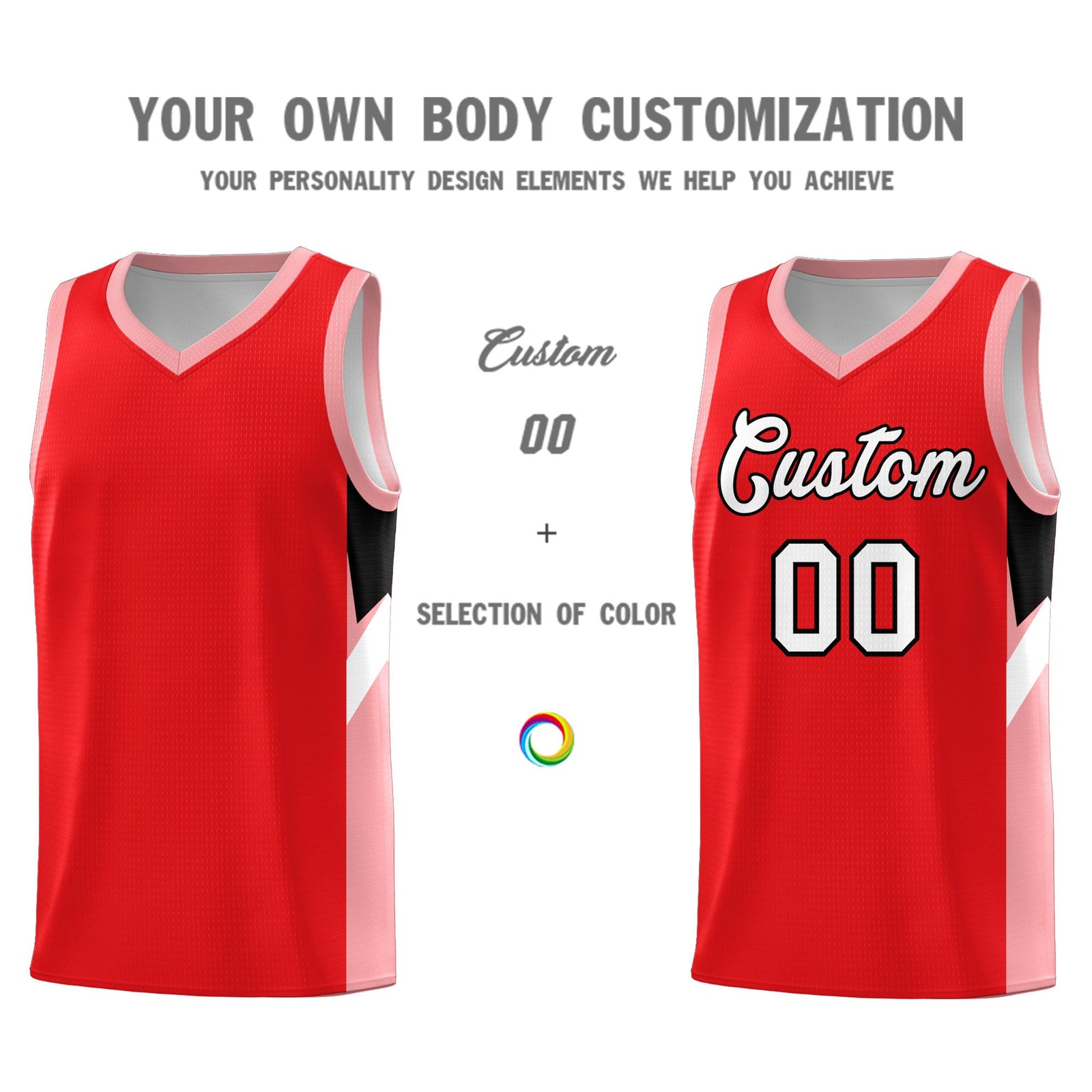 Custom Red Orange Side Design Sets Sports Uniform Basketball Jersey