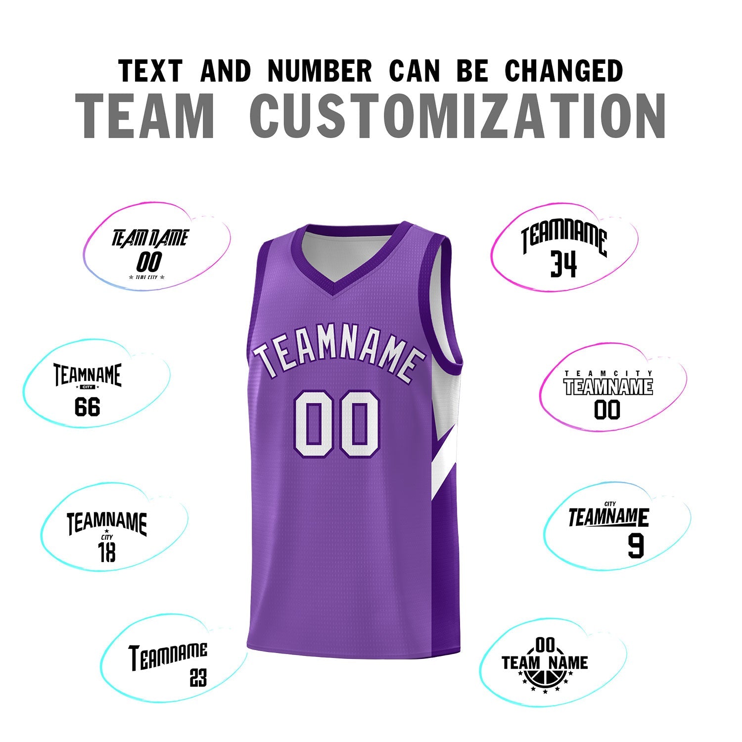 Custom Light Purple Purple Side Design Sets Sports Uniform Basketball Jersey