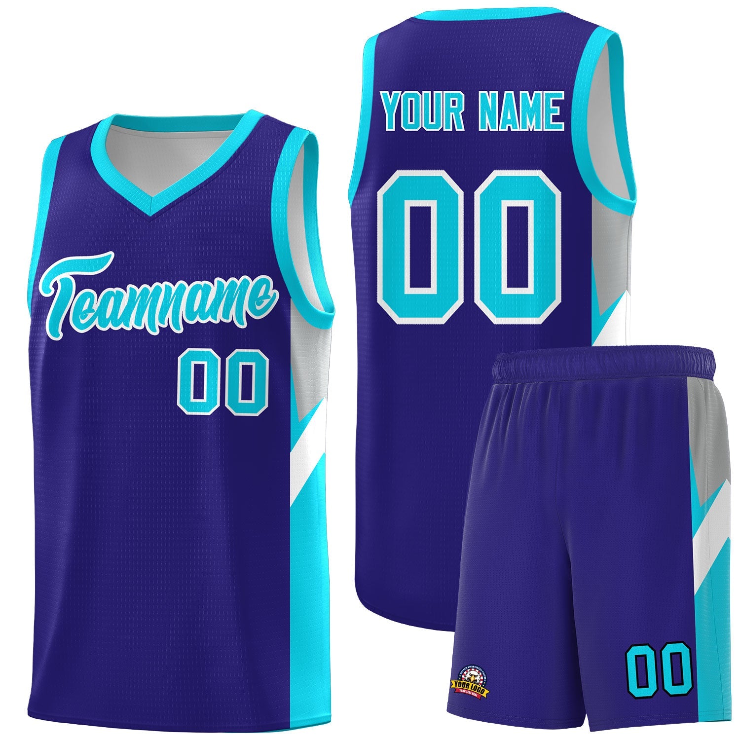 Custom Royal Sky Blue Side Design Sets Sports Uniform Basketball Jersey