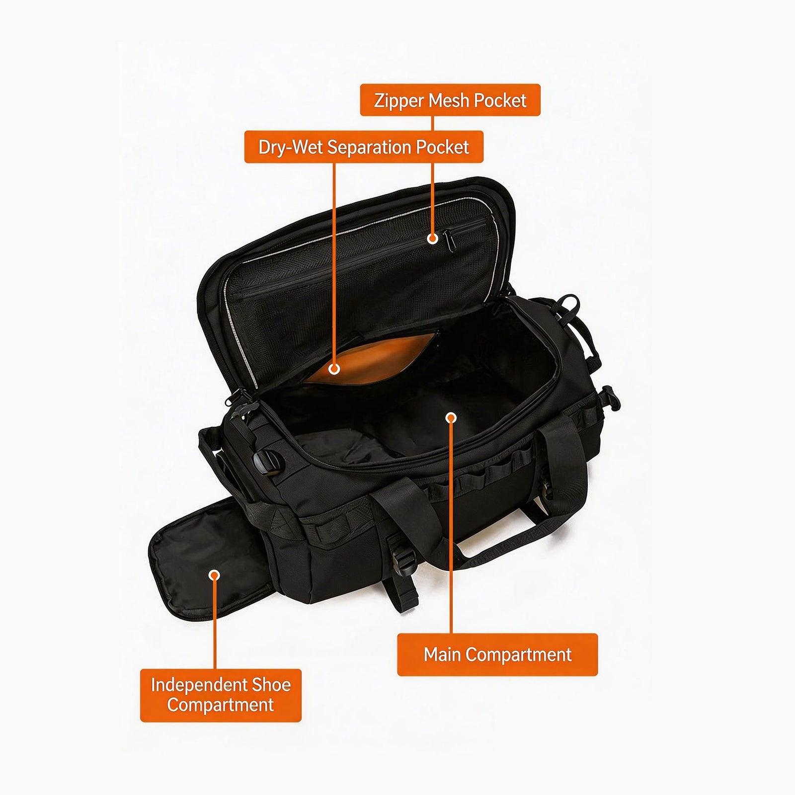 Waterproof Camping Duffel Bag – Outdoor Travel Storage Bag with Wet Dry Compartment