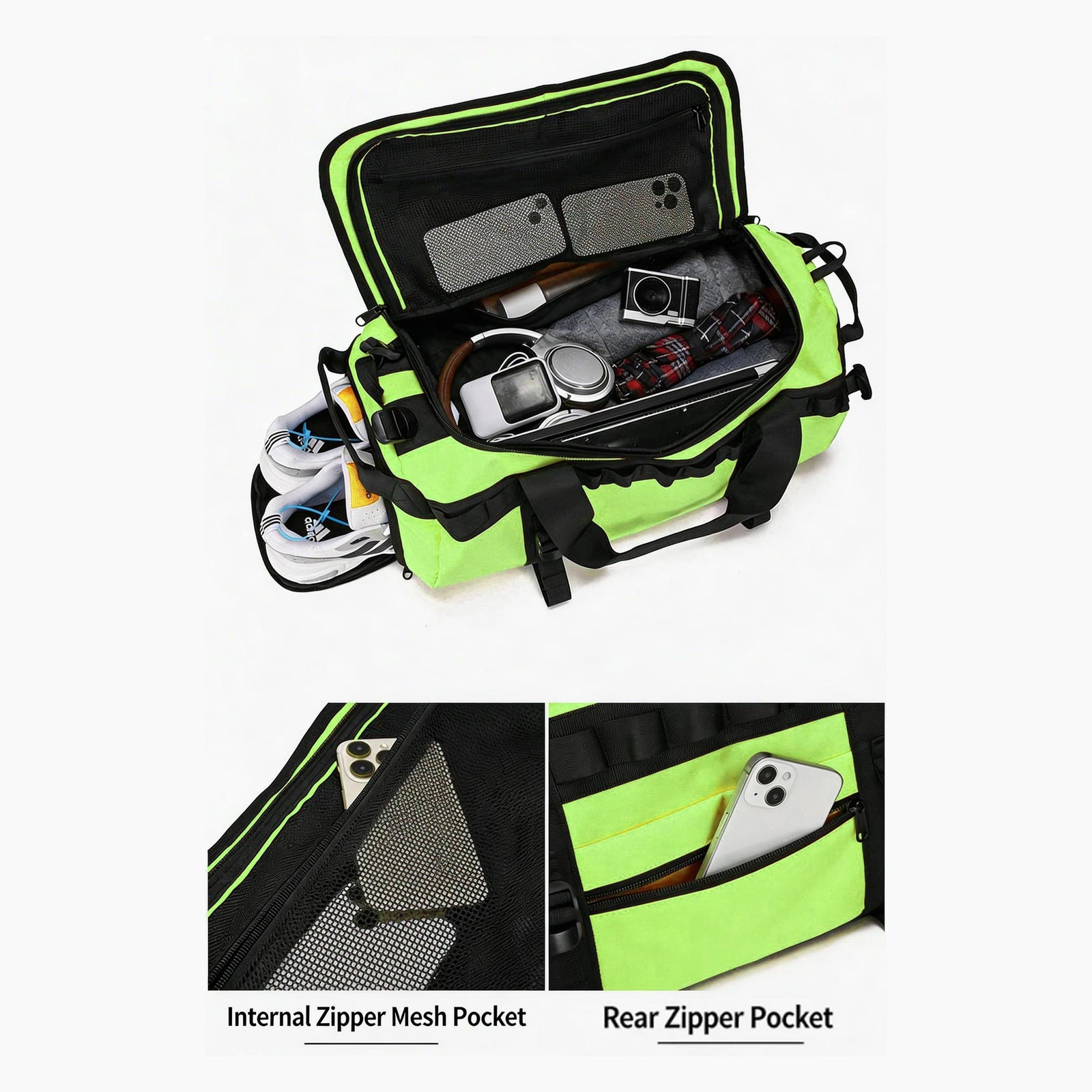 Waterproof Camping Duffel Bag – Outdoor Travel Storage Bag with Wet Dry Compartment