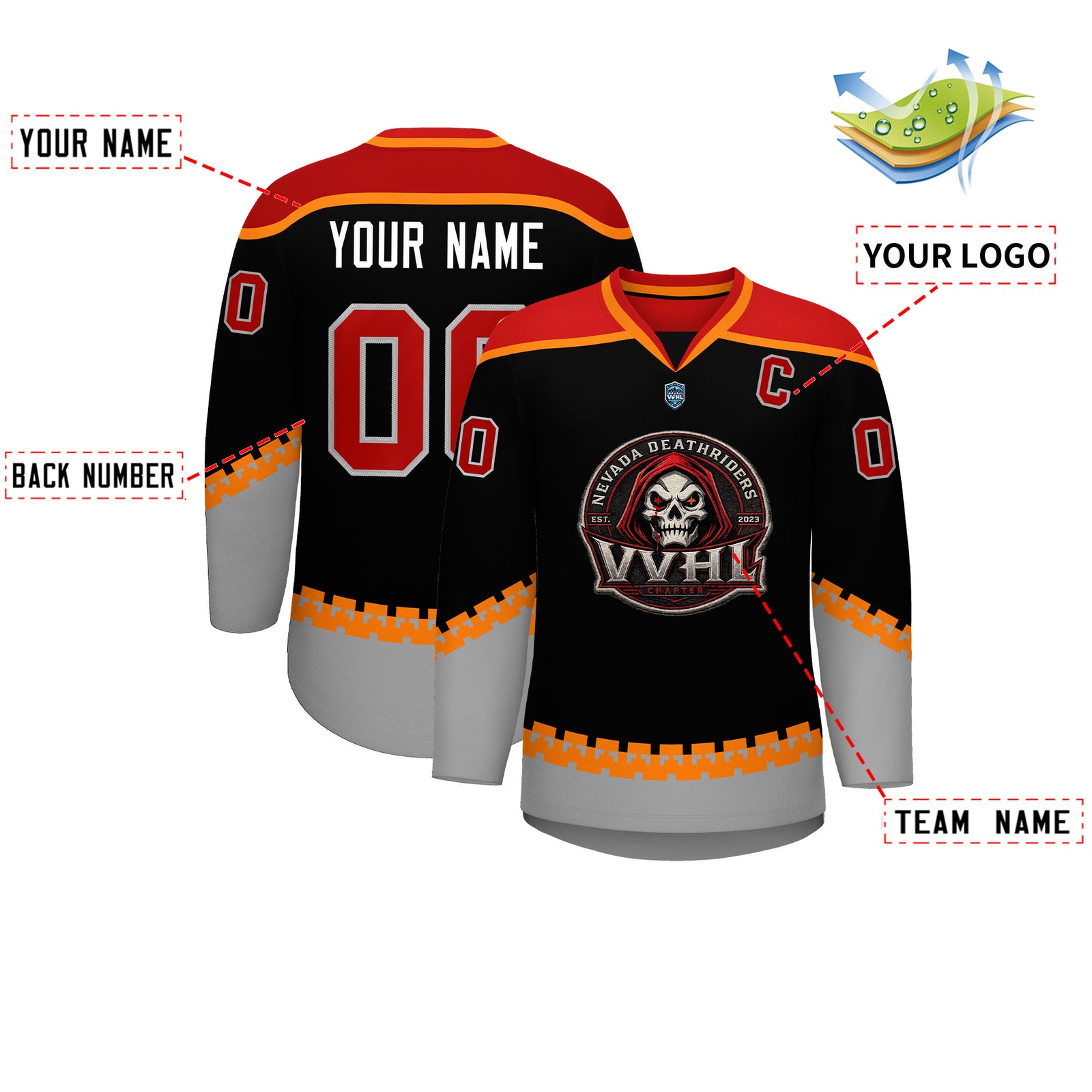 VVHL S10 NEVADA DEATHRIDERS Hockey Jersey