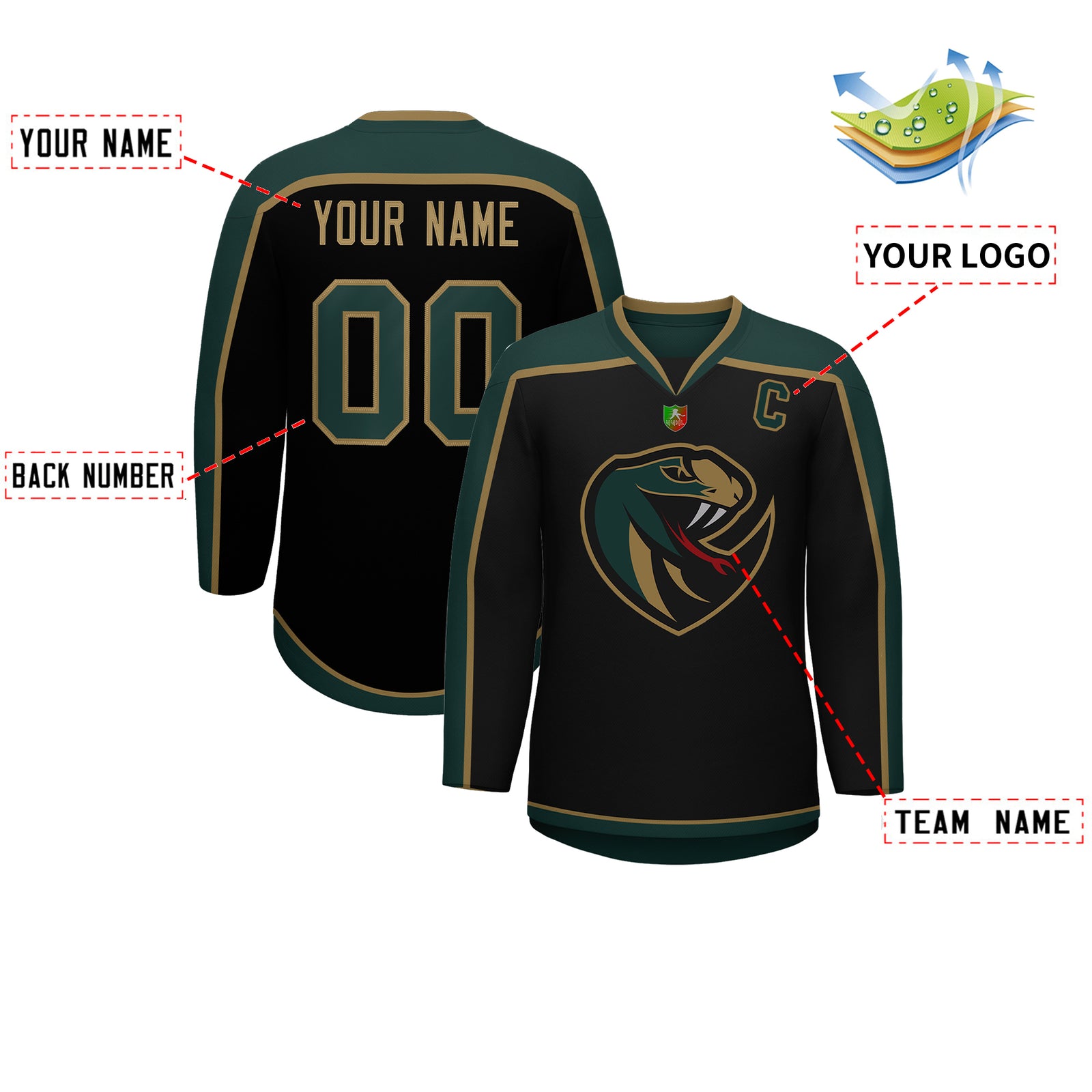 VVHL S10 Viper City Venom Hockey Jersey