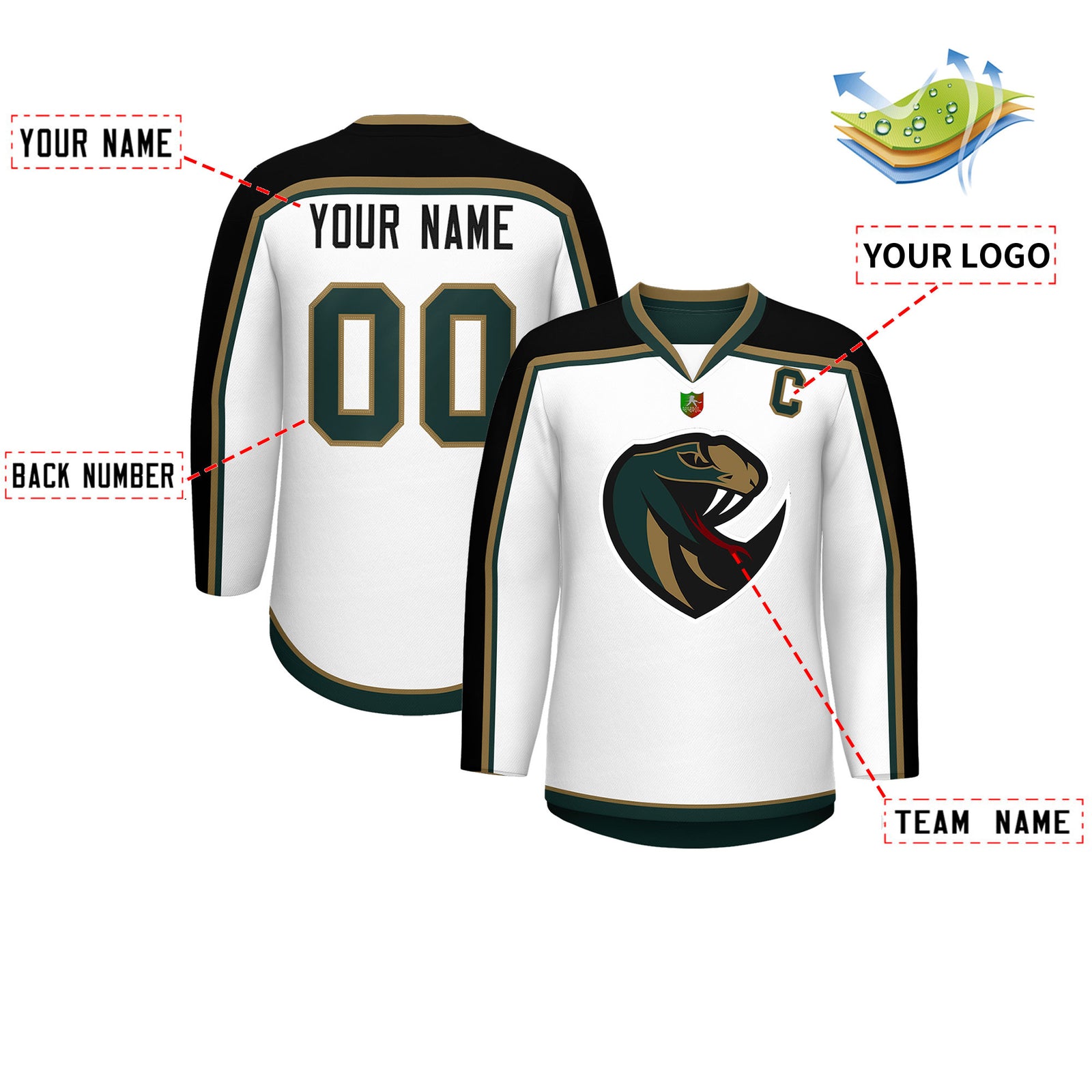 VVHL S10 Viper City Venom Hockey Jersey