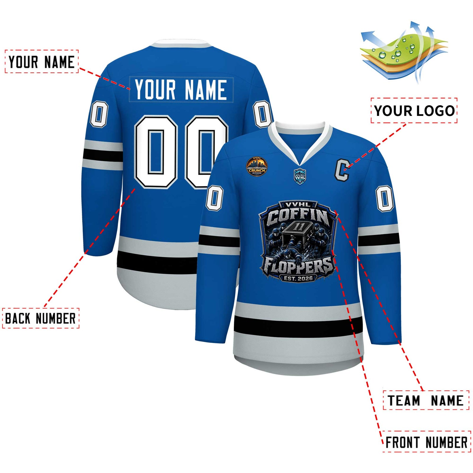 VVHL S11 Coffin Floppers Hockey Jersey