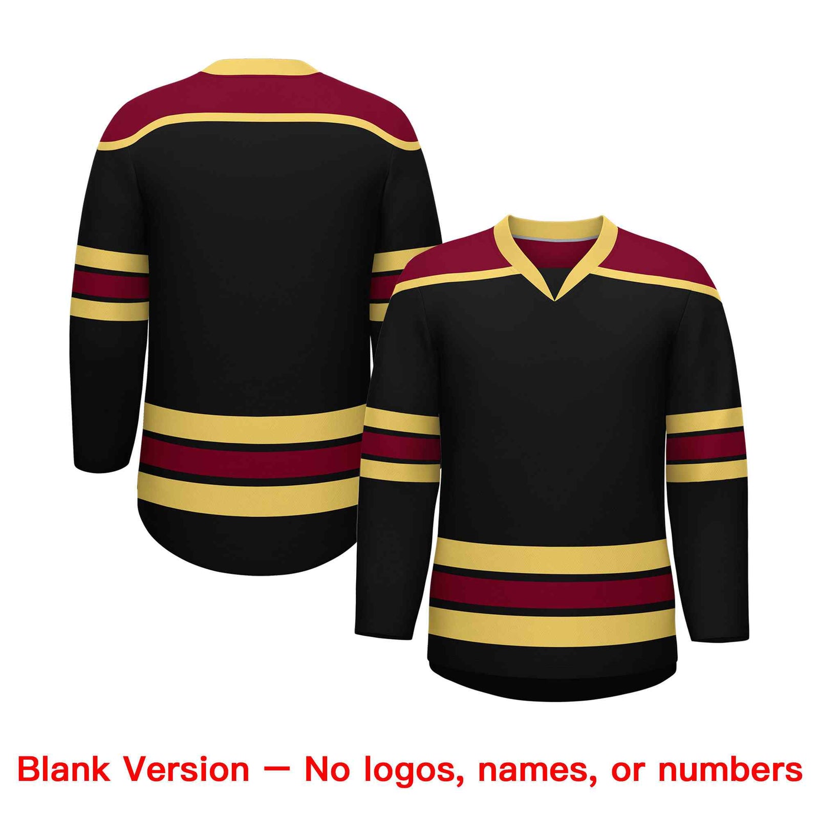 Custom Black Khaki Ice Cream Helmet Pattern Personalized V-Neck Hockey Jersey| KXKSHOP