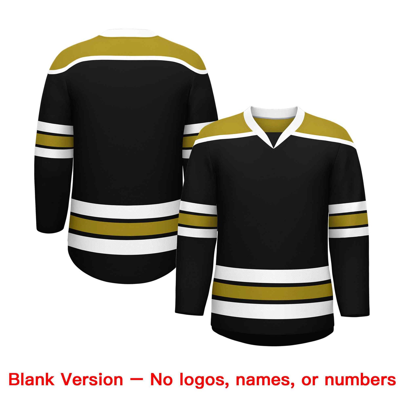 Custom Black Old Gold Ice Cream Helmet Pattern Personalized V-Neck Hockey Jersey| KXKSHOP