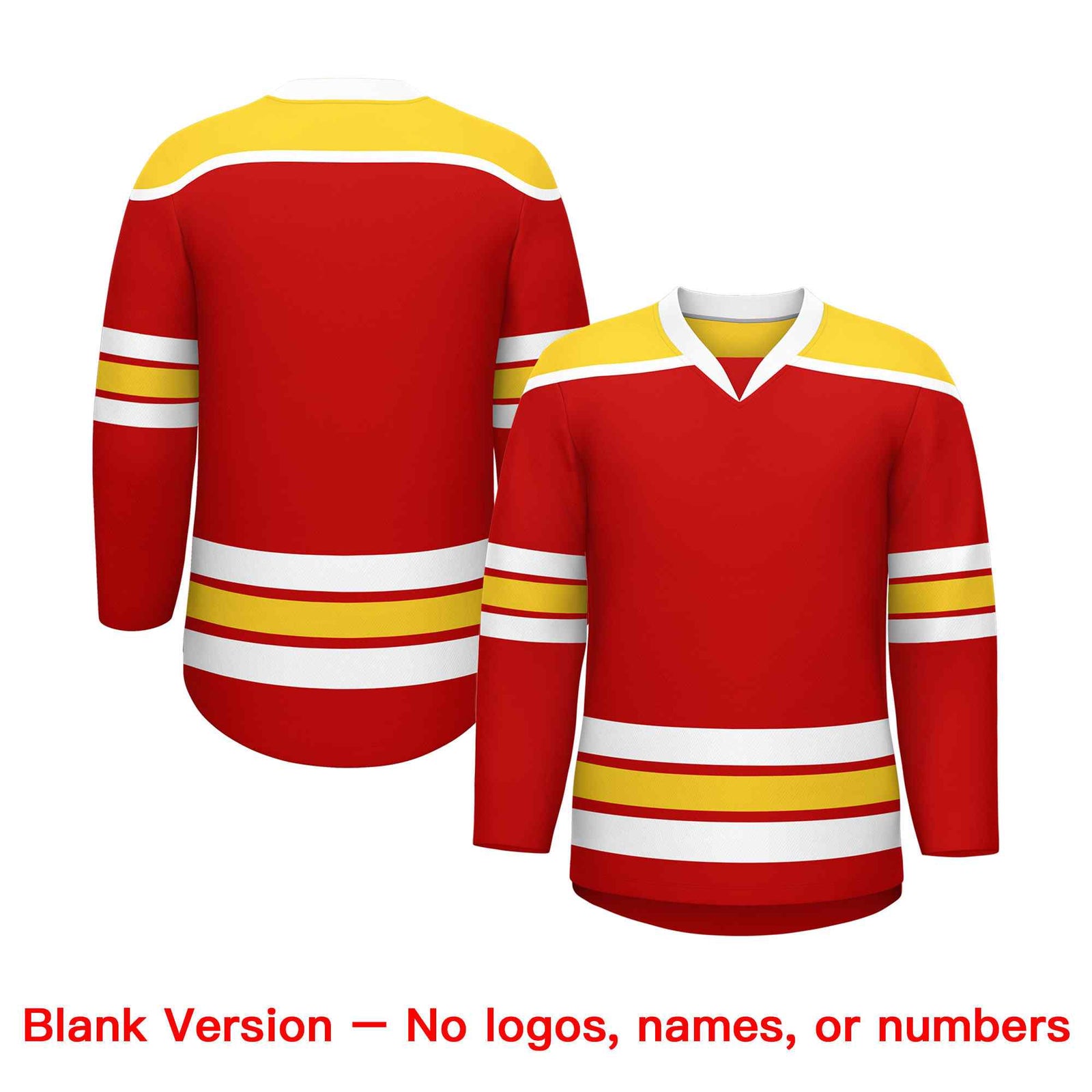 Custom Red Gold Ice Cream Helmet Pattern Personalized V-Neck Hockey Jersey| KXKSHOP