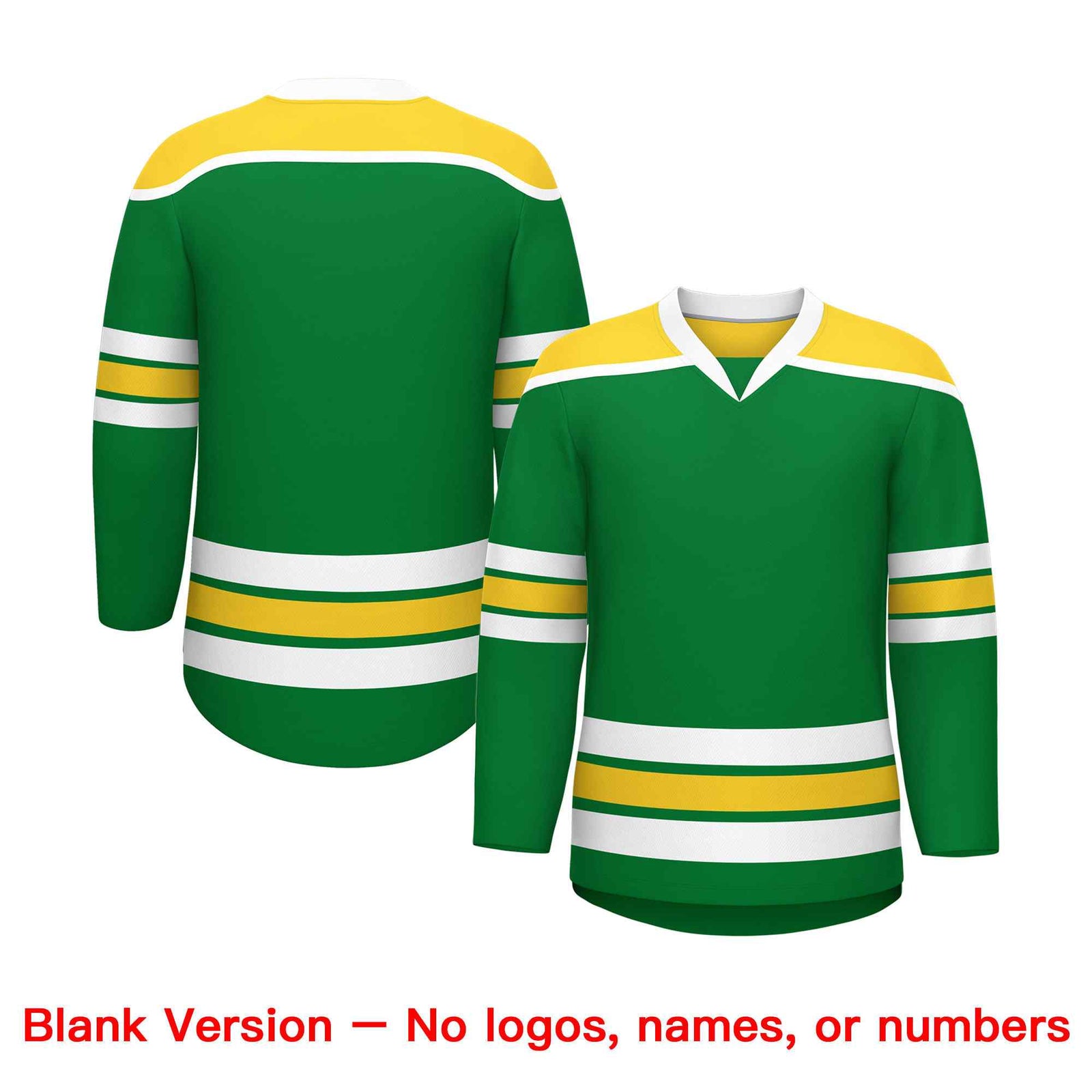 Custom Kelly Green Gold Ice Cream Helmet Pattern Personalized V-Neck Hockey Jersey| KXKSHOP