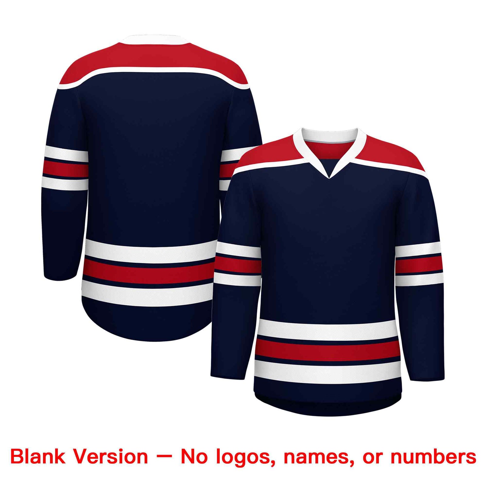 Custom Navy Red Ice Cream Helmet Pattern Personalized V-Neck Hockey Jersey| KXKSHOP